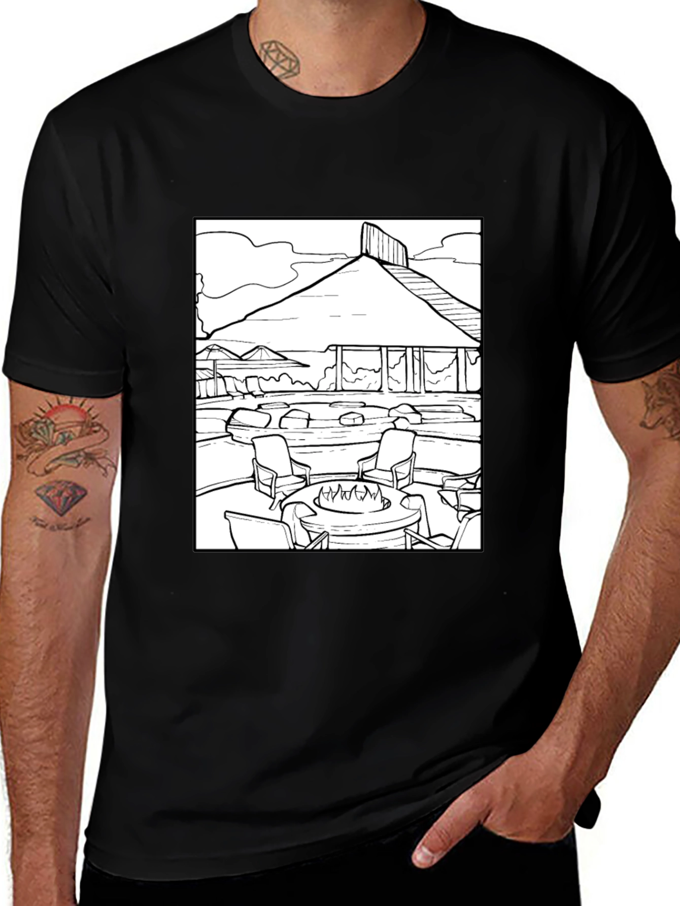 Variant 10 of Luxury Resort Outline Graphic Tee