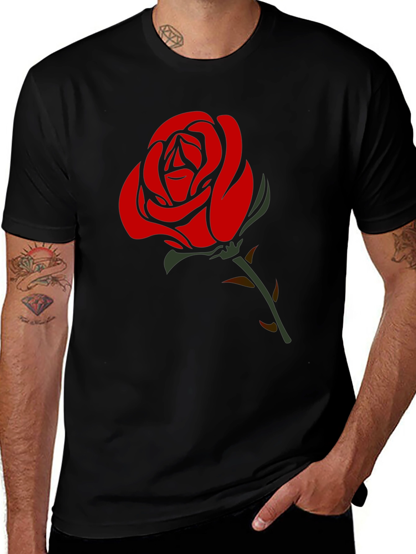 Variant 18 of Rose Graphic Tee - Classic Style