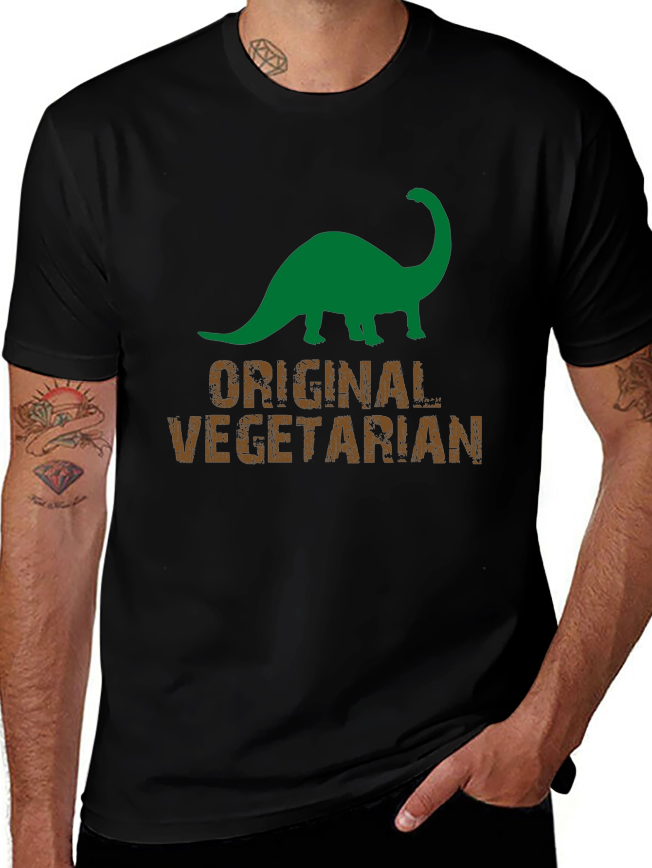 Variant 16 of Original Vegetarian Dinosaur Graphic T-Shirt