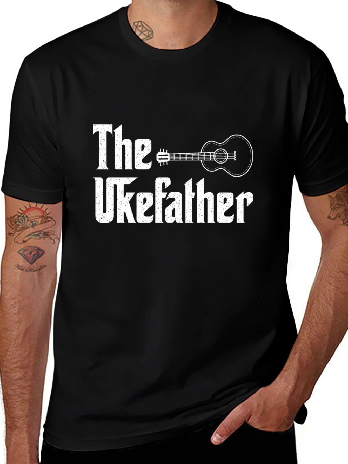Variant 12 of The Ukefather T-Shirt - Music Lover Dad Gift