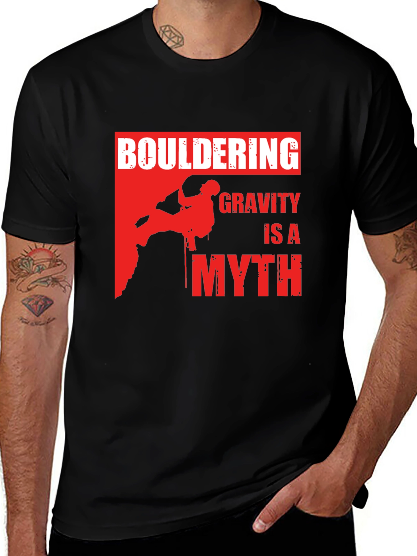 Variant 15 of Bouldering Gravity Is A Myth Graphic T-Shirt