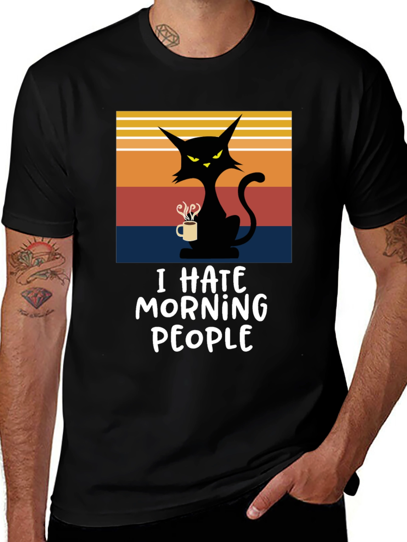 Variant 19 of I Hate Morning People Cat T-Shirt