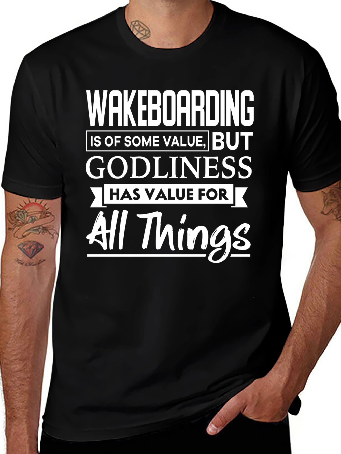 Variant 8 of Wakeboarding & Godliness T-Shirt - All Things Value