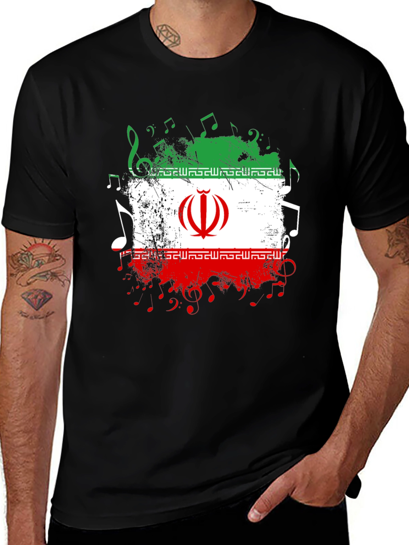 Variant 7 of Iran Flag Music Graphic T-Shirt
