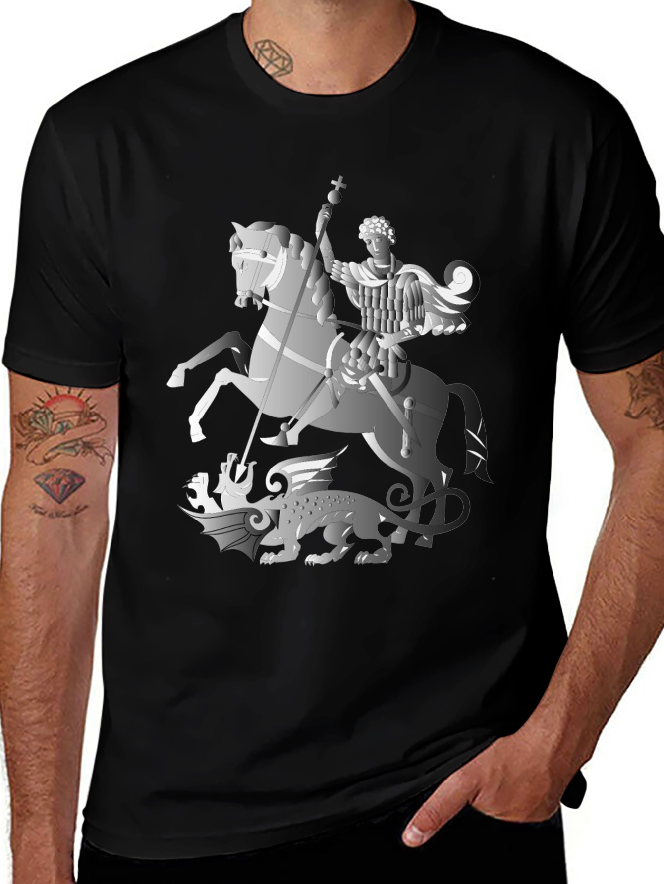 Variant 8 of St. George and the Dragon Black T-Shirt