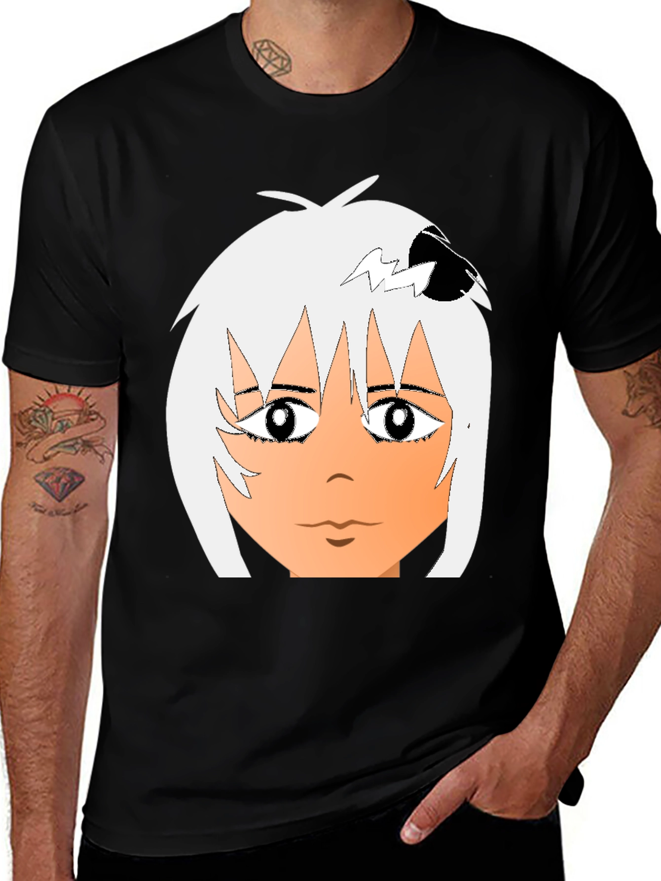 Variant 20 of Anime Style Graphic Tee - Cool Black T-Shirt