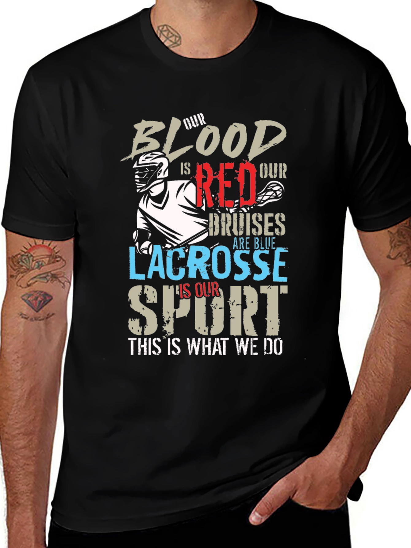 Lacrosse Blood Red T-Shirt