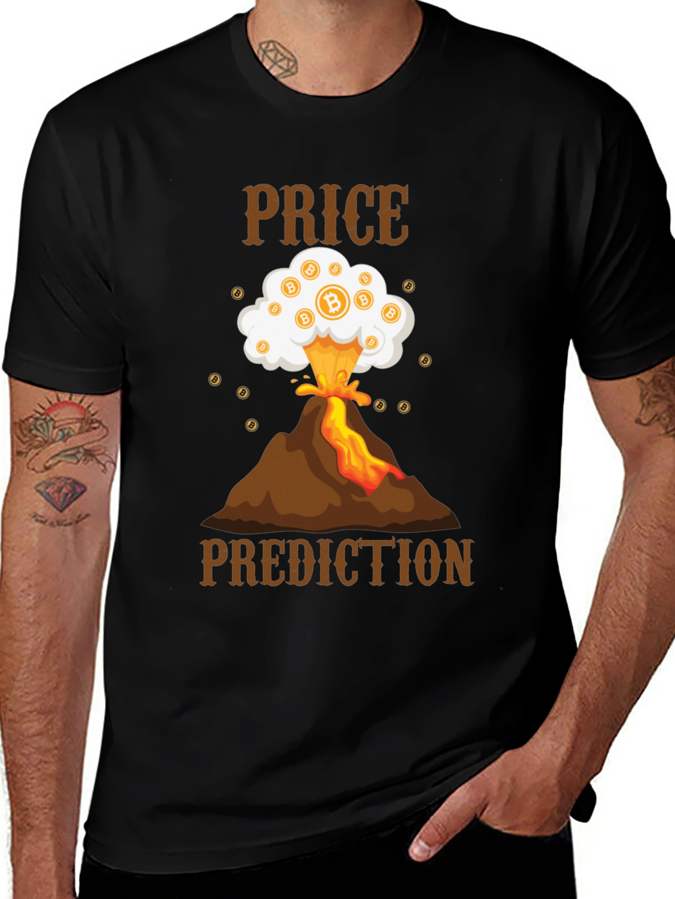 Bitcoin Price Prediction T-Shirt - Crypto Volcano Tee