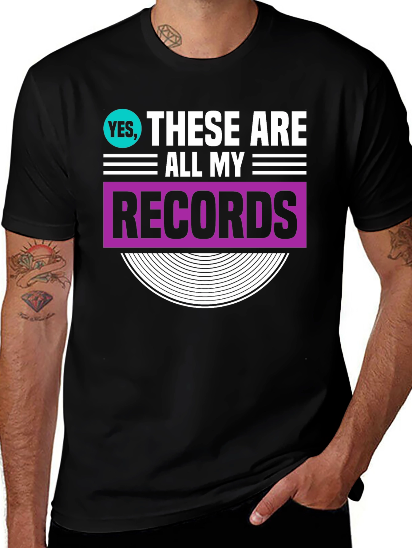 Variant 30 of Retro Vinyl Records T-Shirt - Music Lover Tee