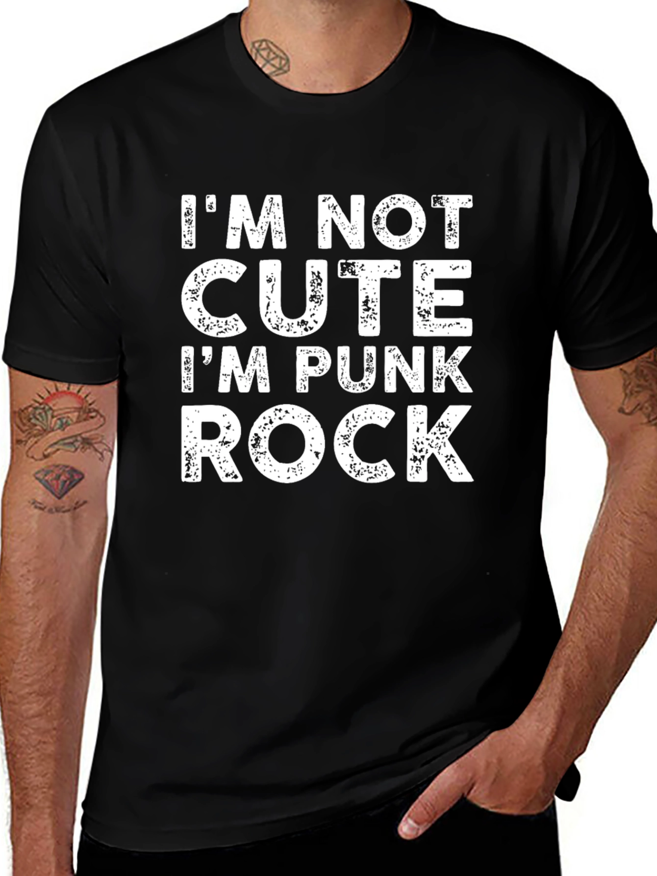 Variant 30 of Punk Rock Graphic Tee - I'm Not Cute, I'm Punk Rock