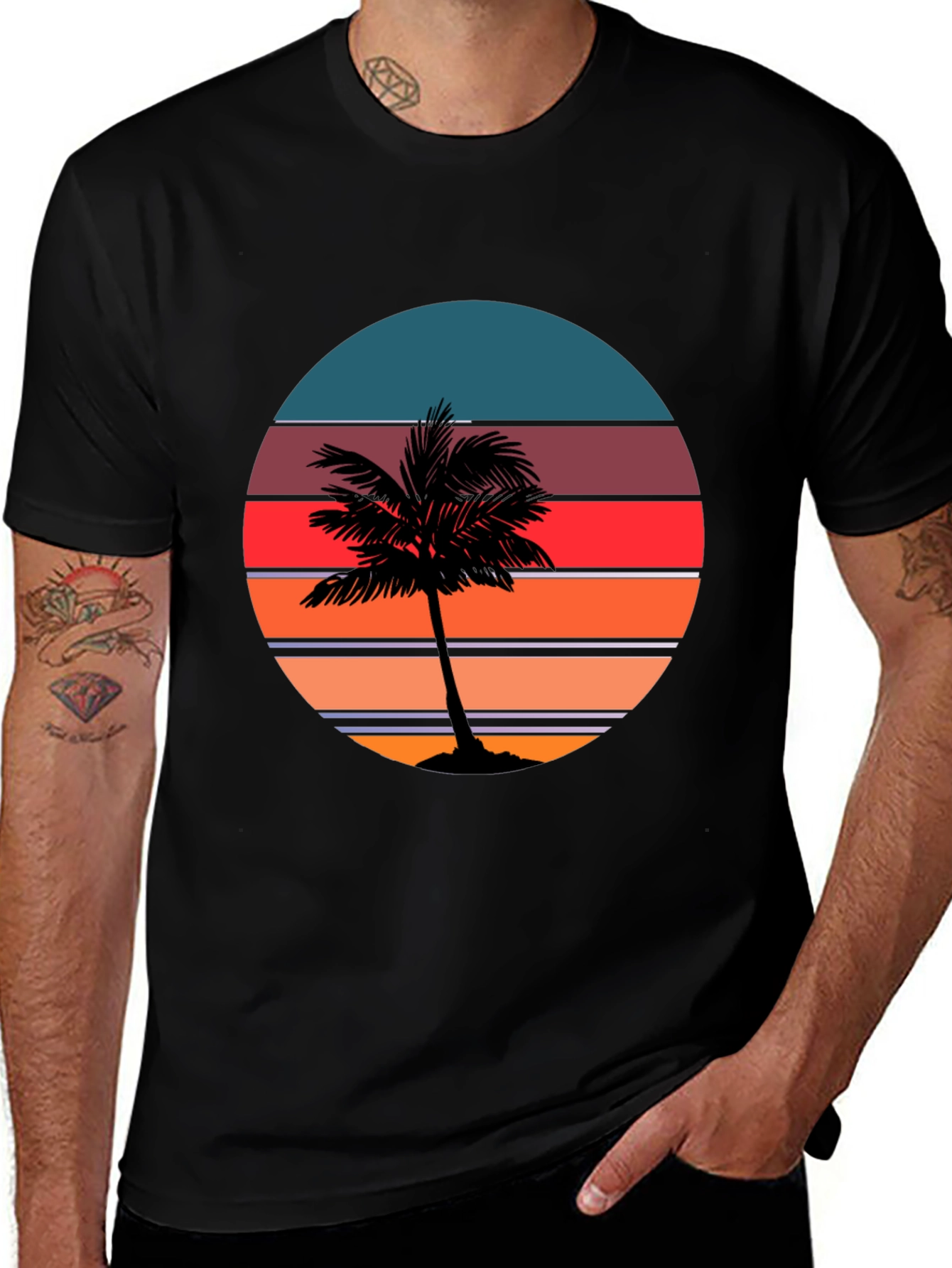 Variant 29 of Sunset Palm Tree Graphic Tee
