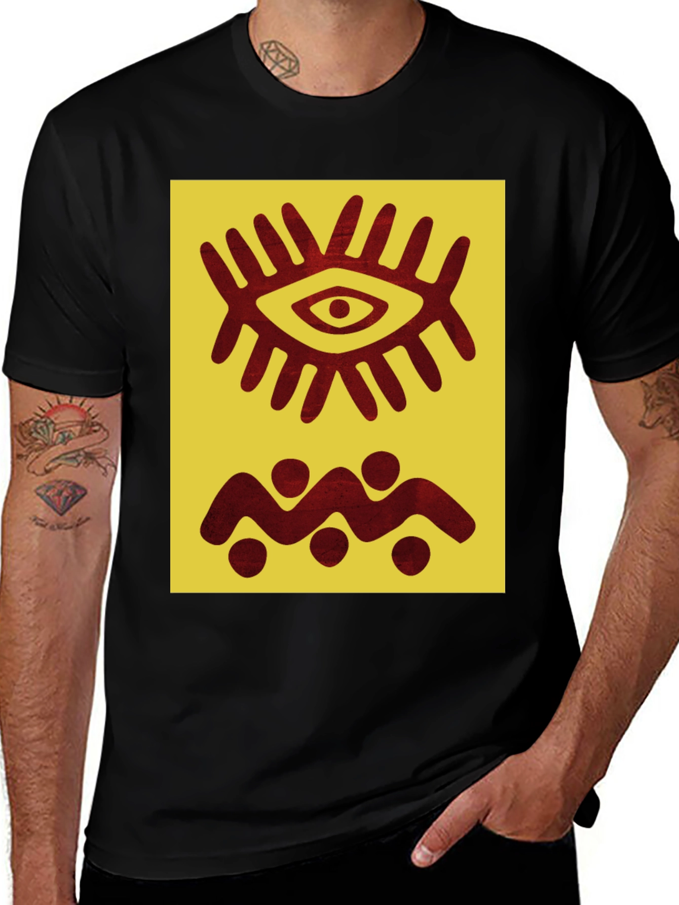 Variant 23 of Tribal Eye Graphic Tee - Unique Design