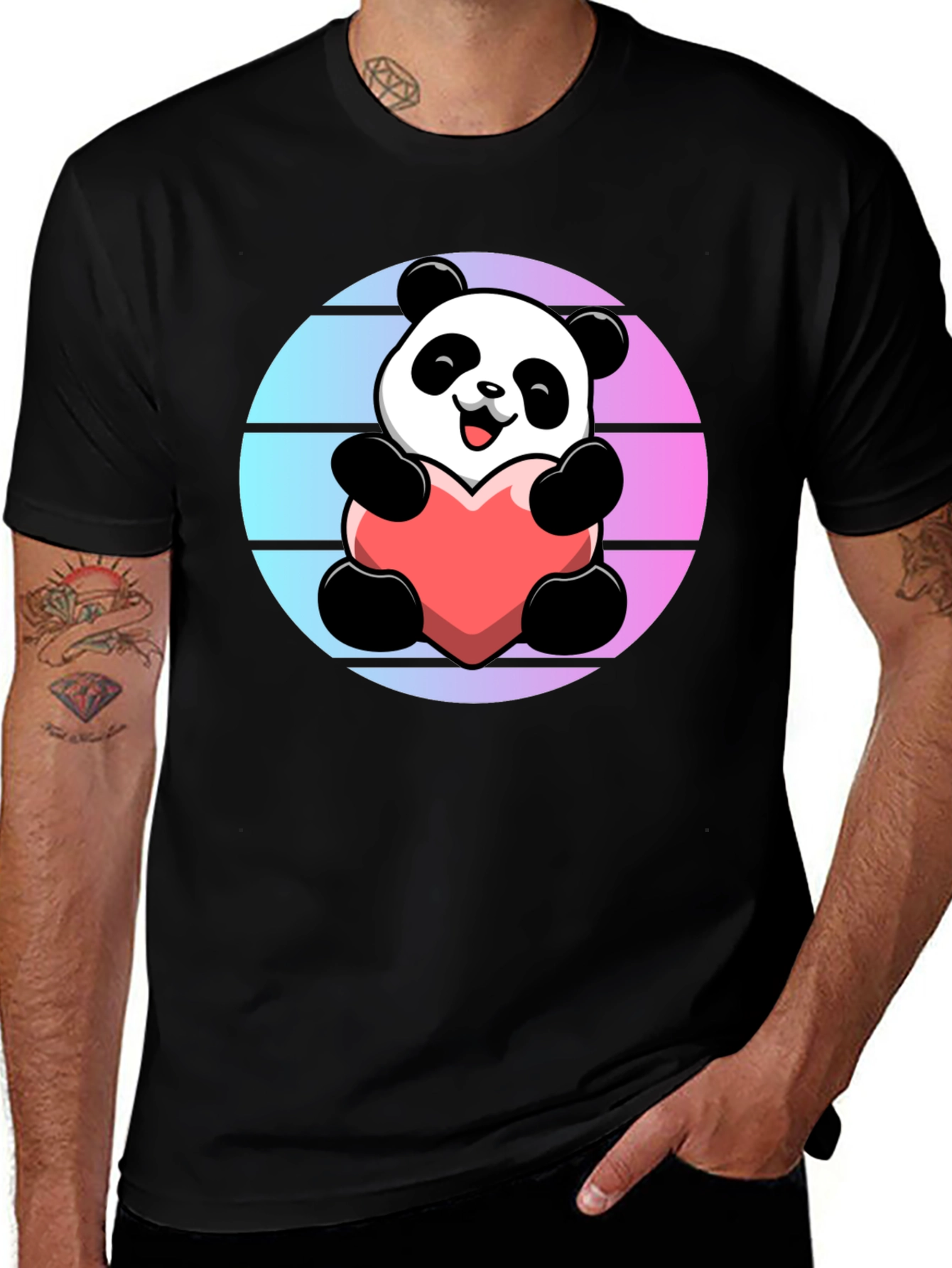 Variant 11 of Panda Heart Graphic Tee - Cute Unisex T-Shirt