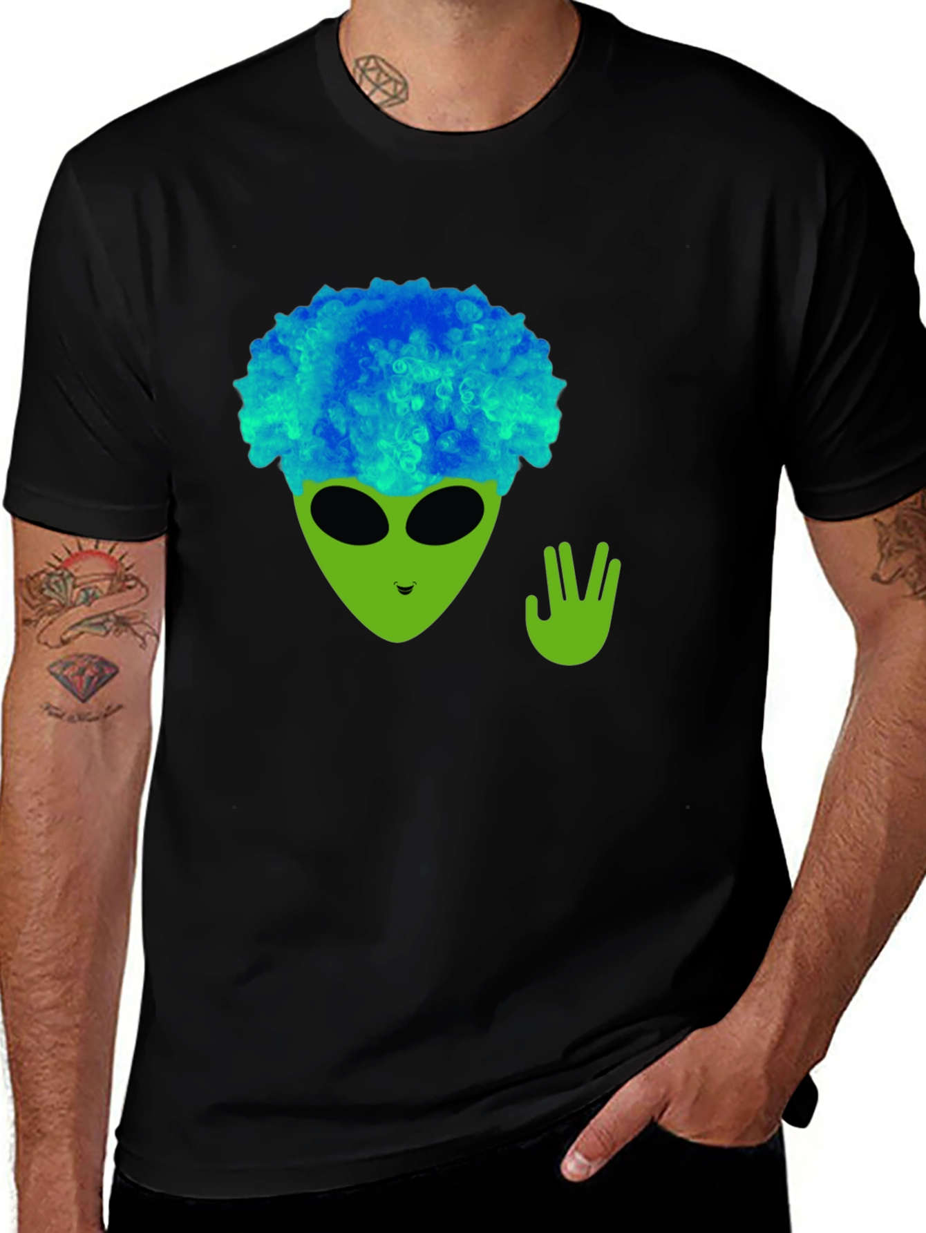 Variant 18 of Alien with Blue Hair T-Shirt