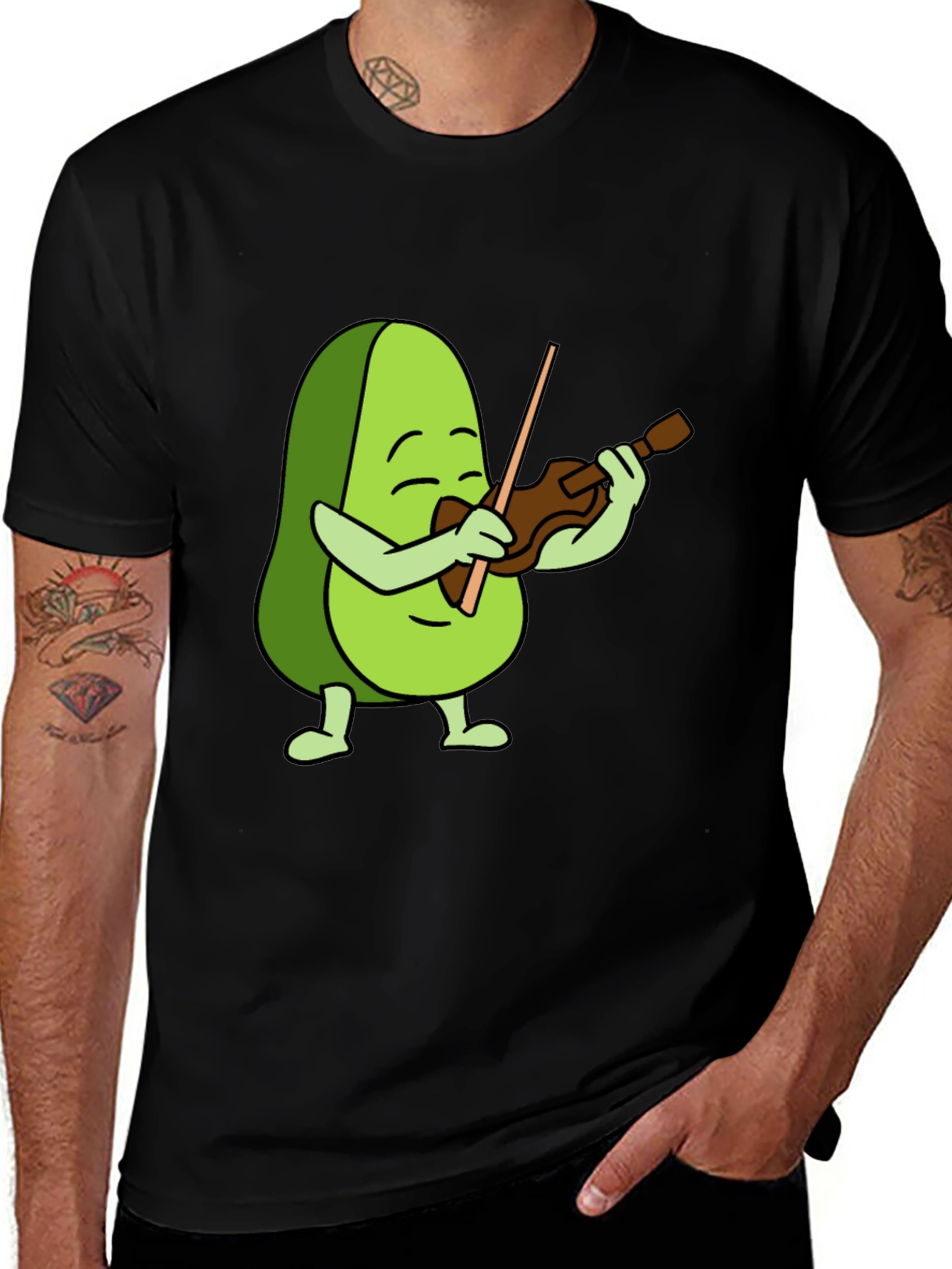 Variant 24 of Avocado Violinist Graphic T-Shirt