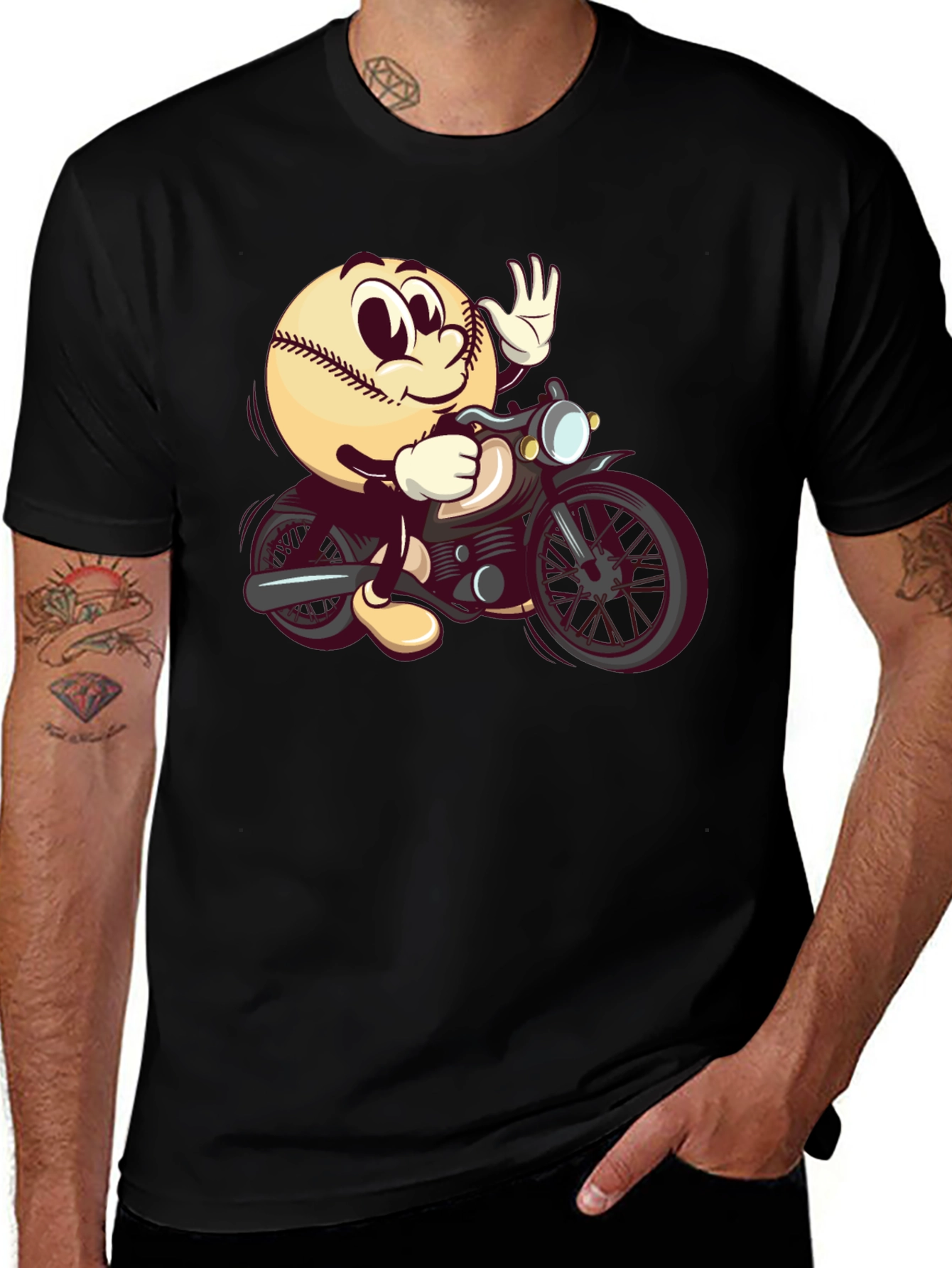 Variant 8 of Baseball Rider Graphic Tee - Novelty Cartoon T-Shirt