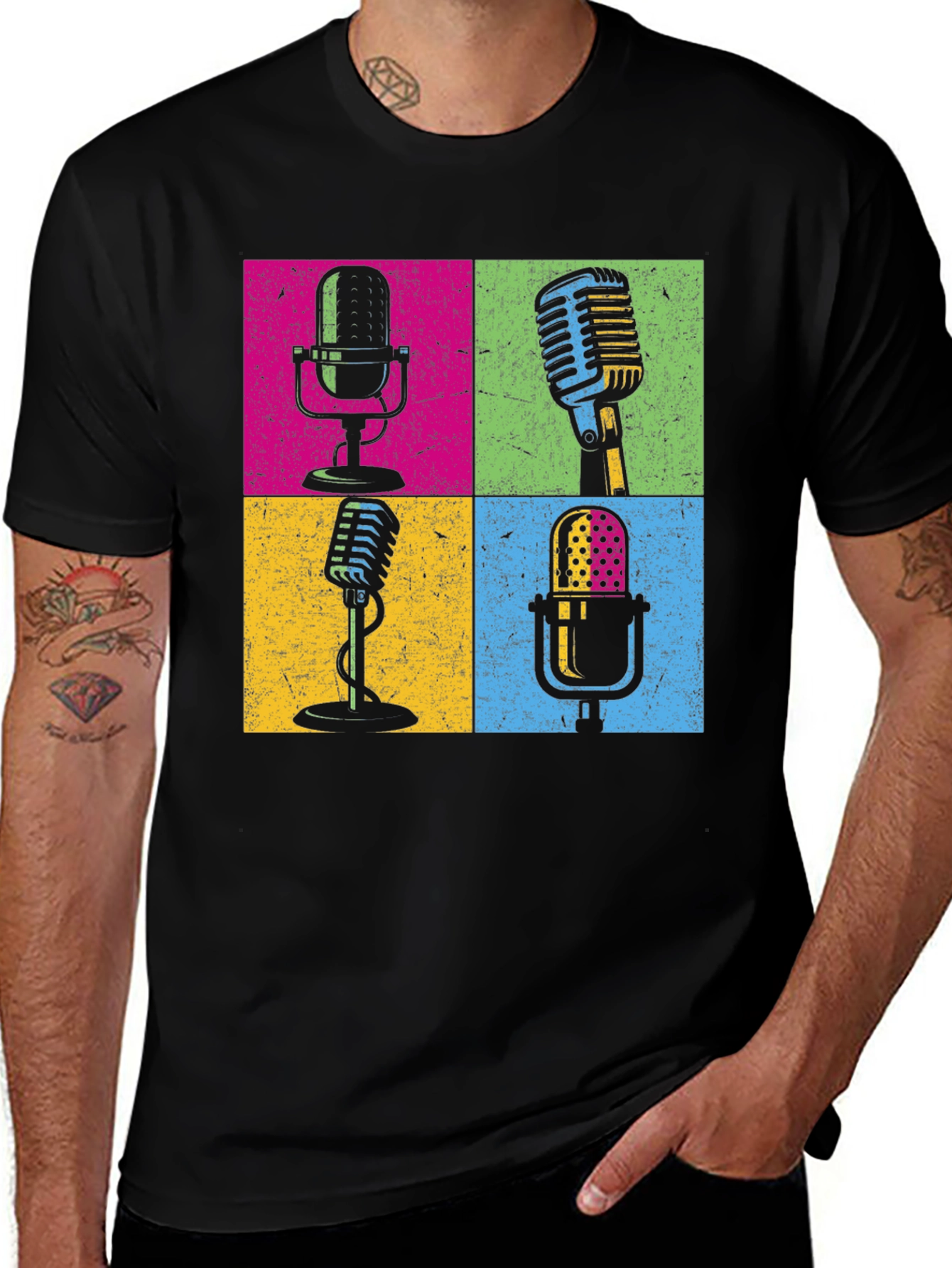Variant 18 of Retro Microphone T-Shirt