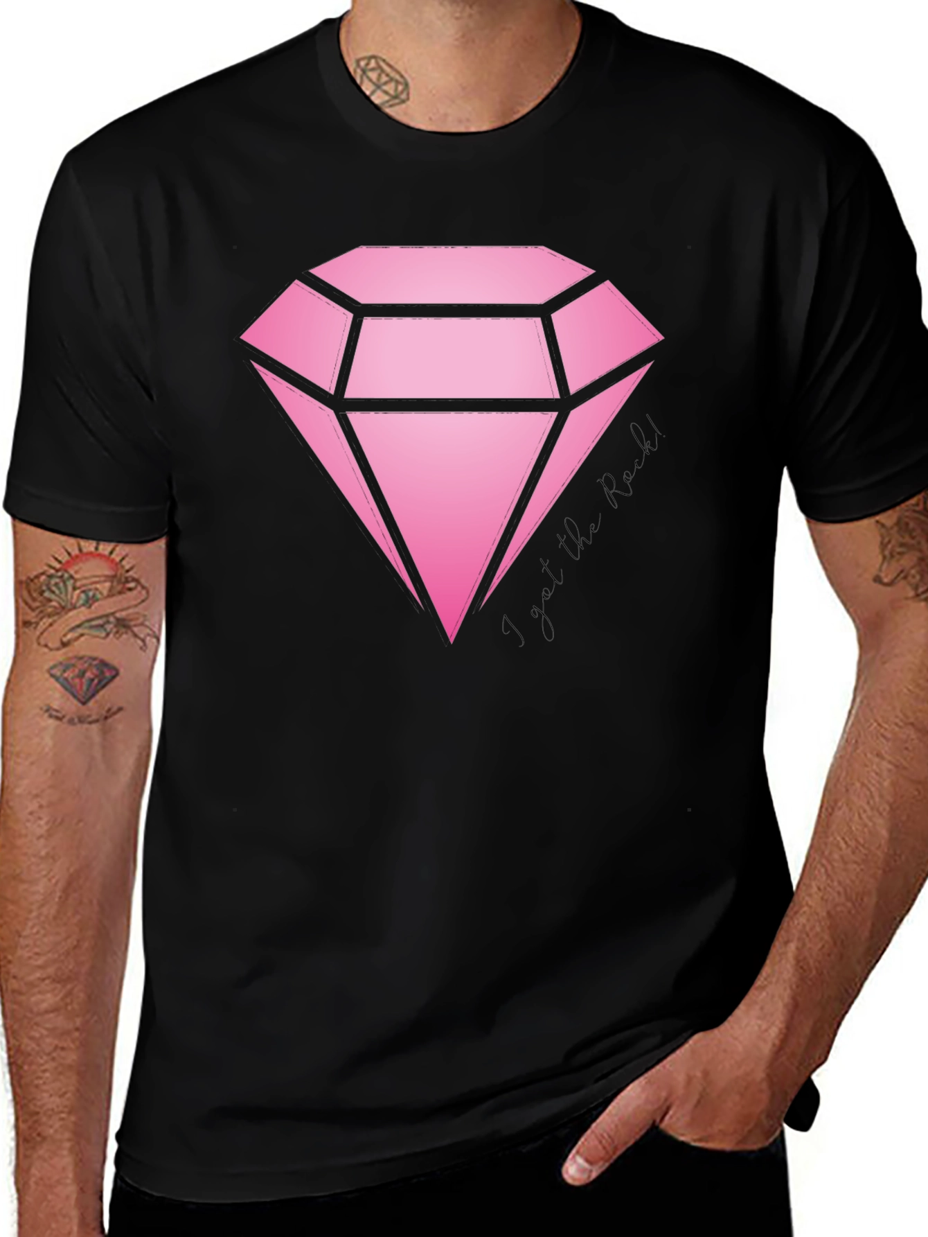 Variant 4 of Diamond Rock Graphic Tee - Stylish Black Cotton T-Shirt