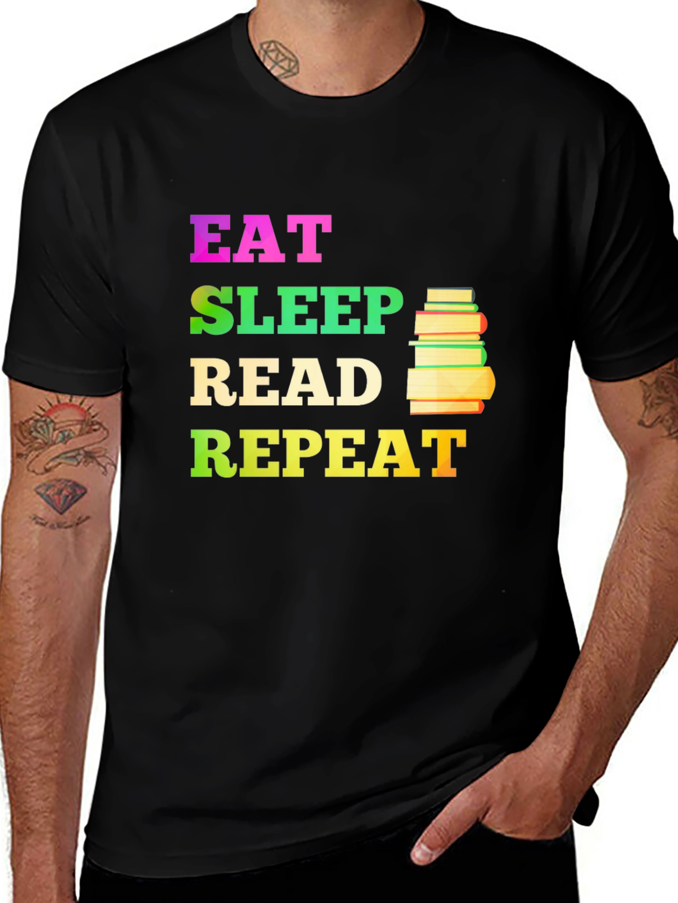 Variant 4 of Eat Sleep Read Repeat T-Shirt, Book Lover Tee
