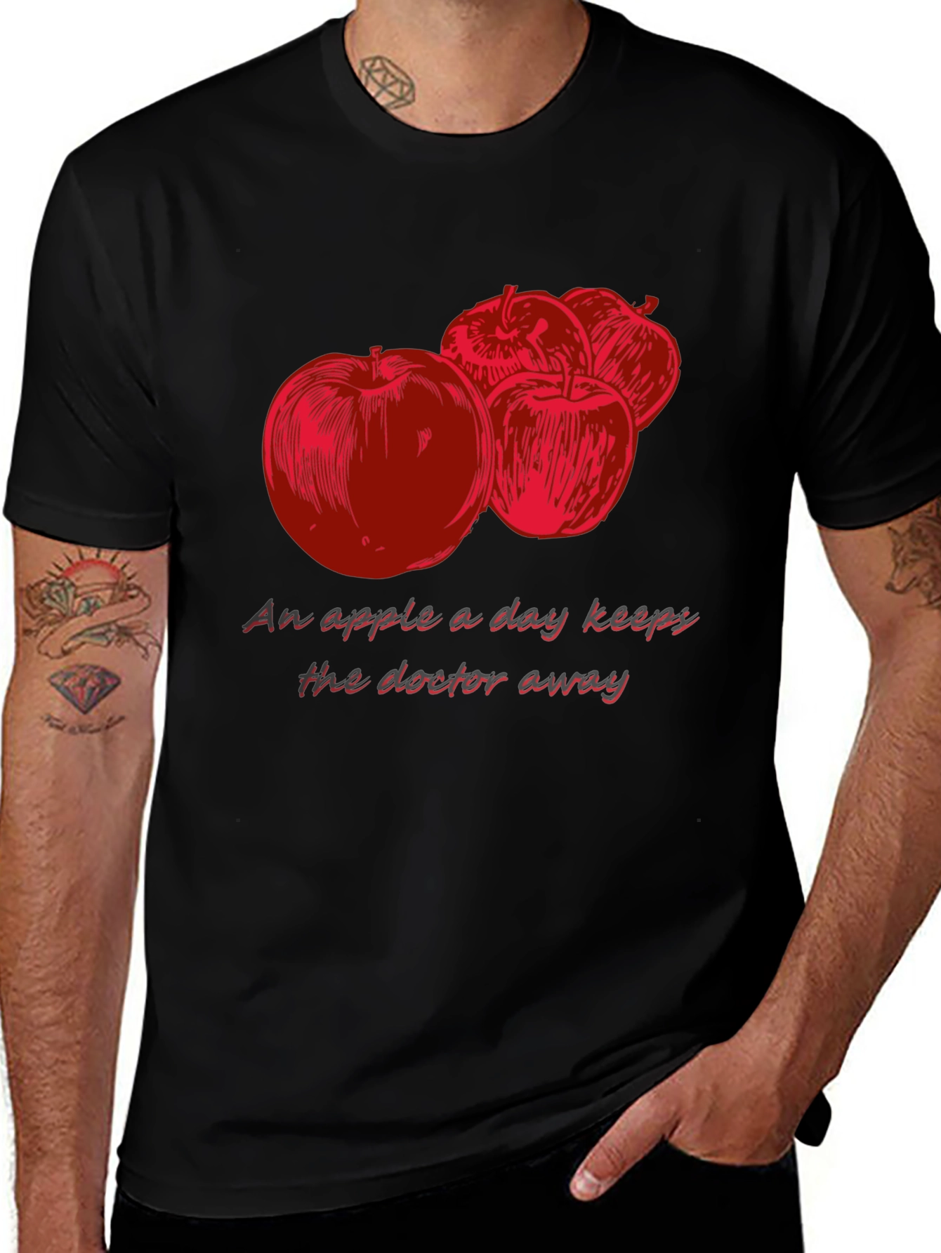 Variant 5 of Apple a Day T-Shirt - Keeps the Doctor Away!