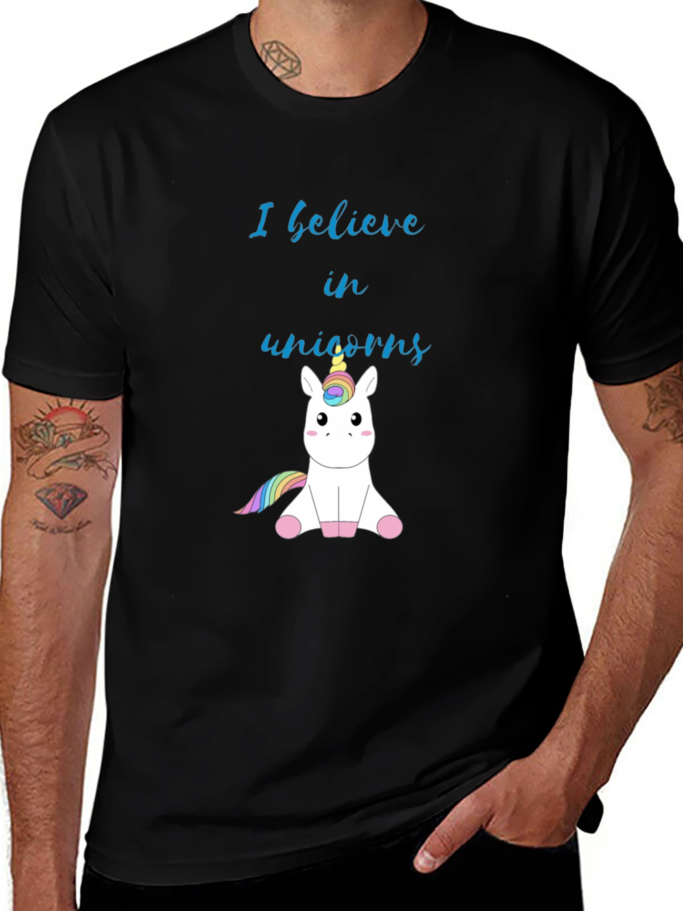 Black Unicorn Believer Black T-Shirt main image