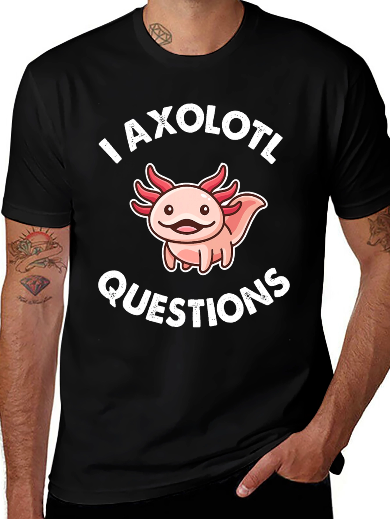 Variant 18 of Axolotl Questions Funny Graphic T-Shirt
