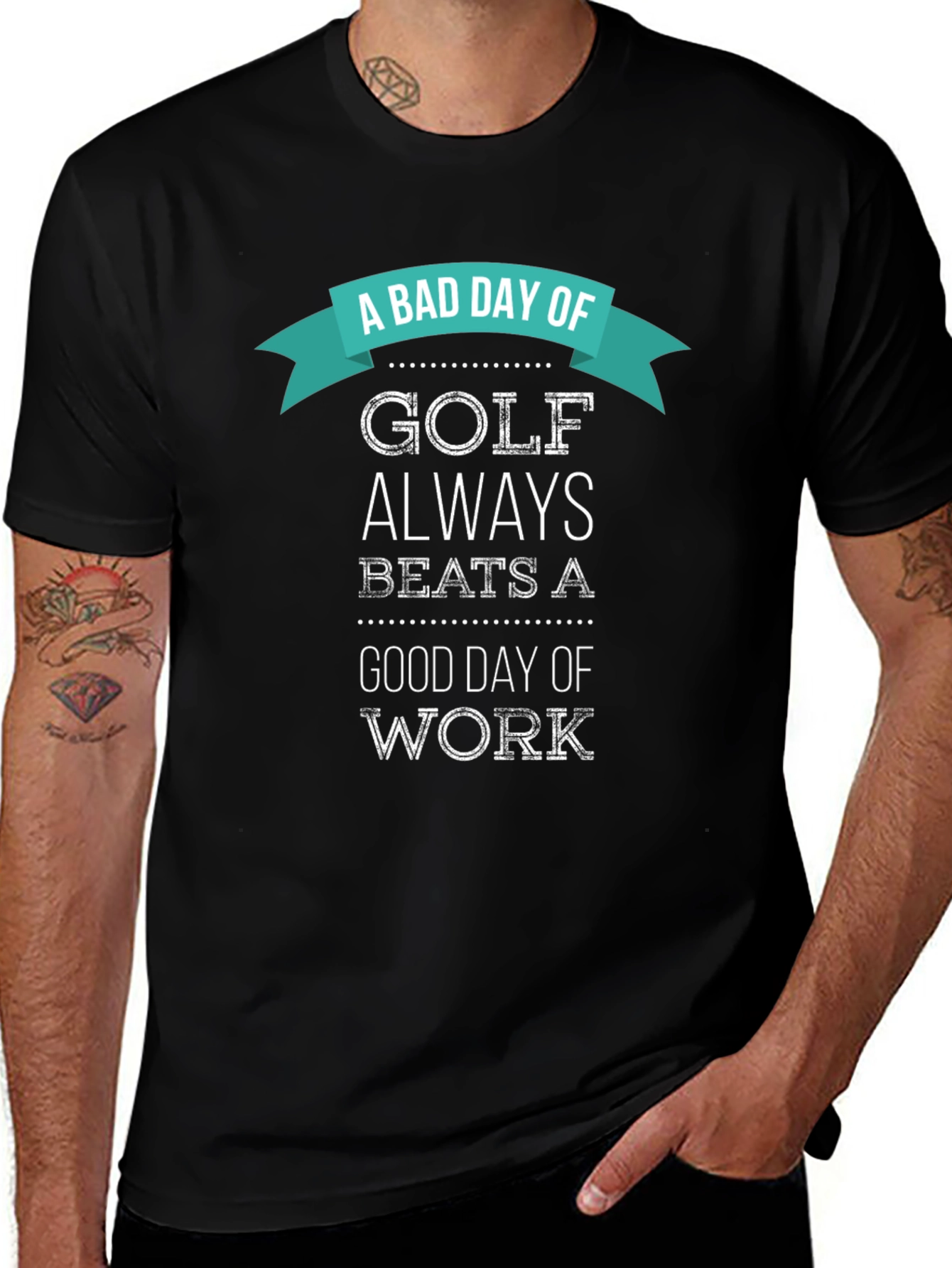 Variant 27 of Funny Golf T-Shirt: A Bad Day of Golf Beats Work