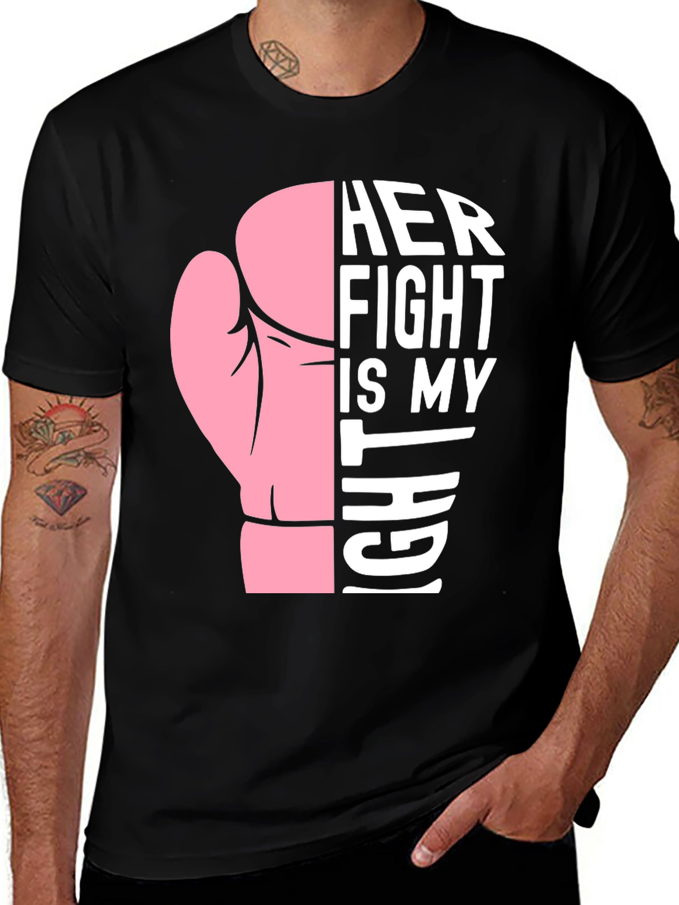Variant 5 of Her Fight Is My Fight Breast Cancer Awareness T-Shirt