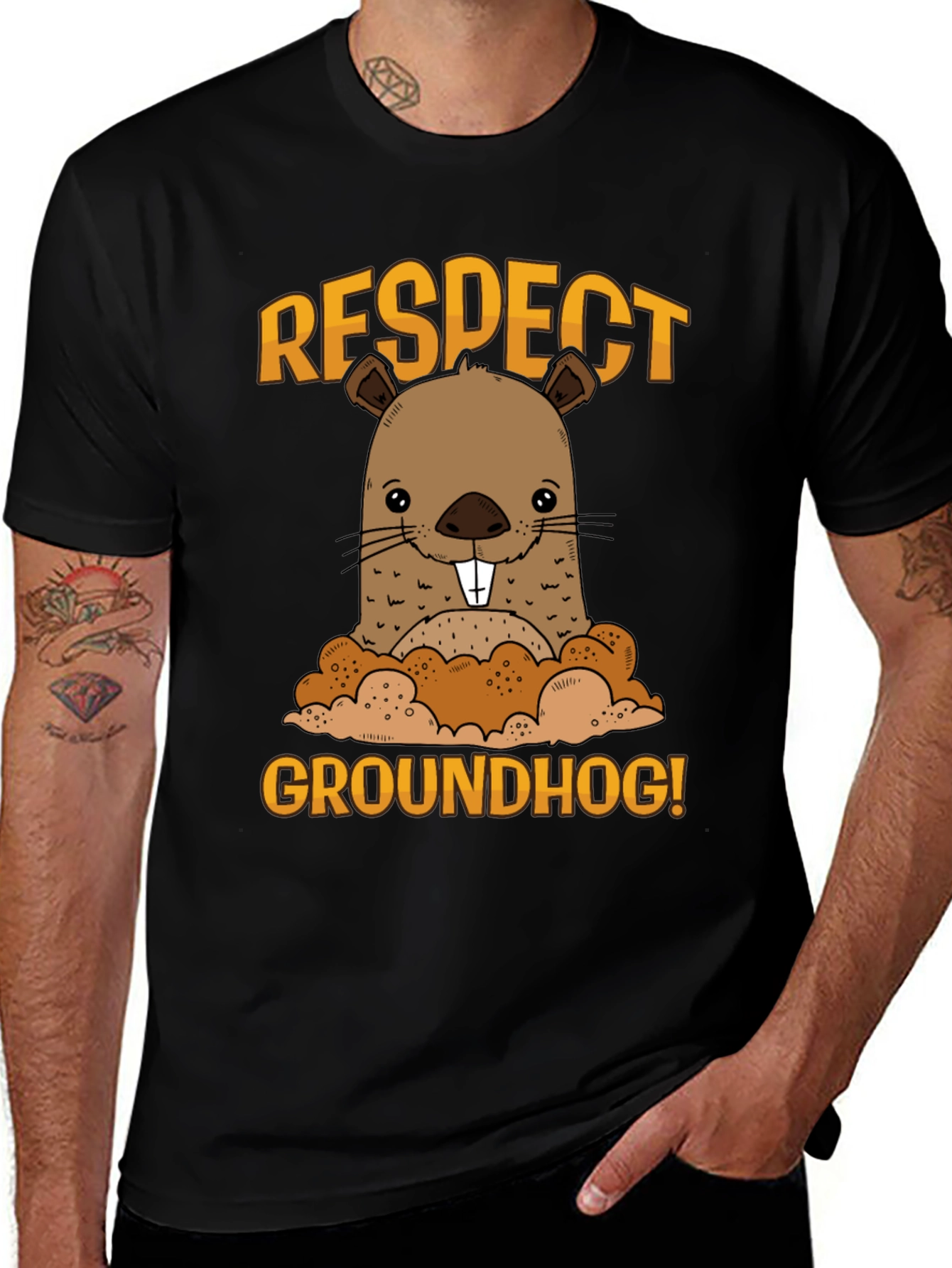 Variant 24 of Respect Groundhog Funny Graphic T-Shirt