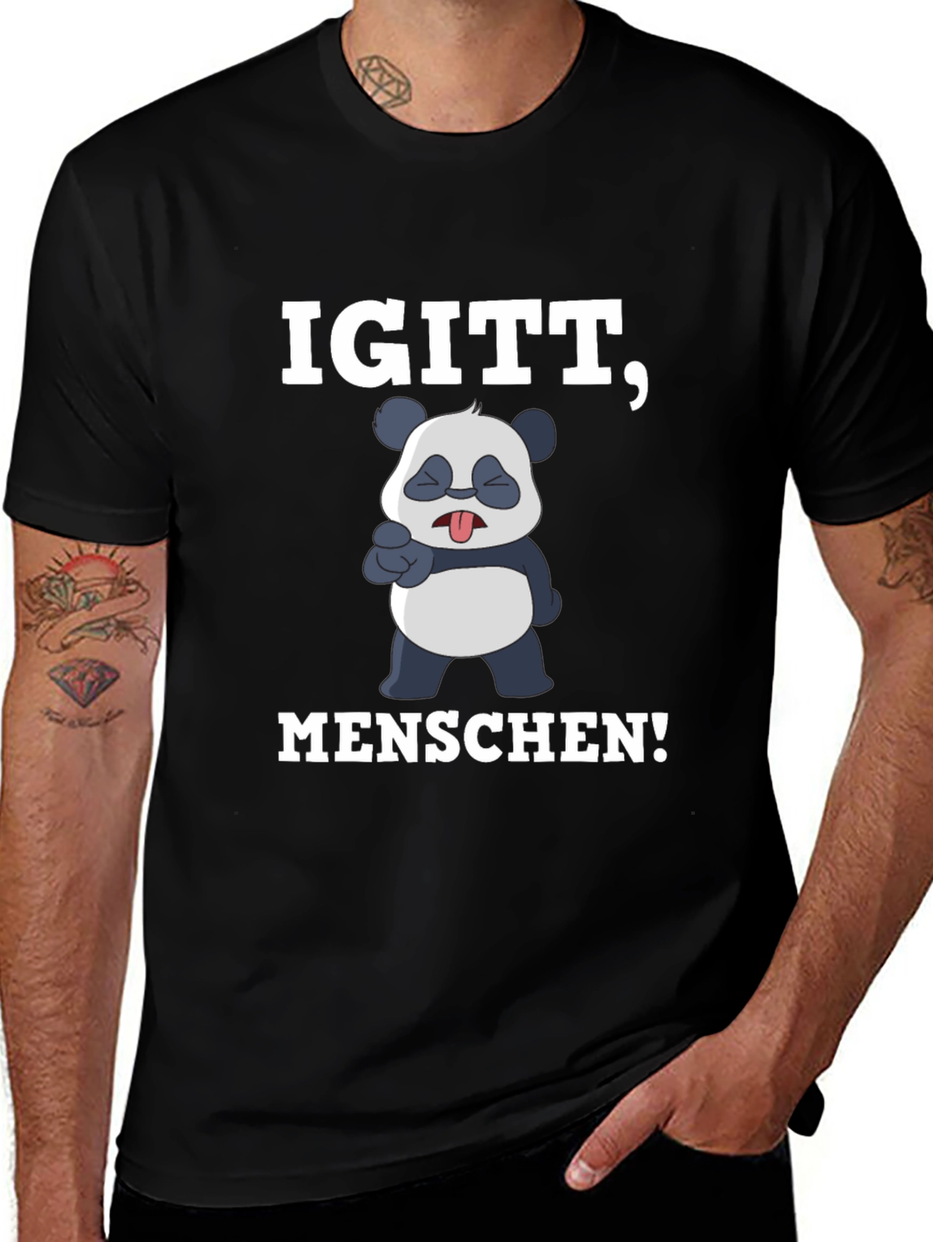 Black Igiitt, Menschen! Panda Graphic T-Shirt main image
