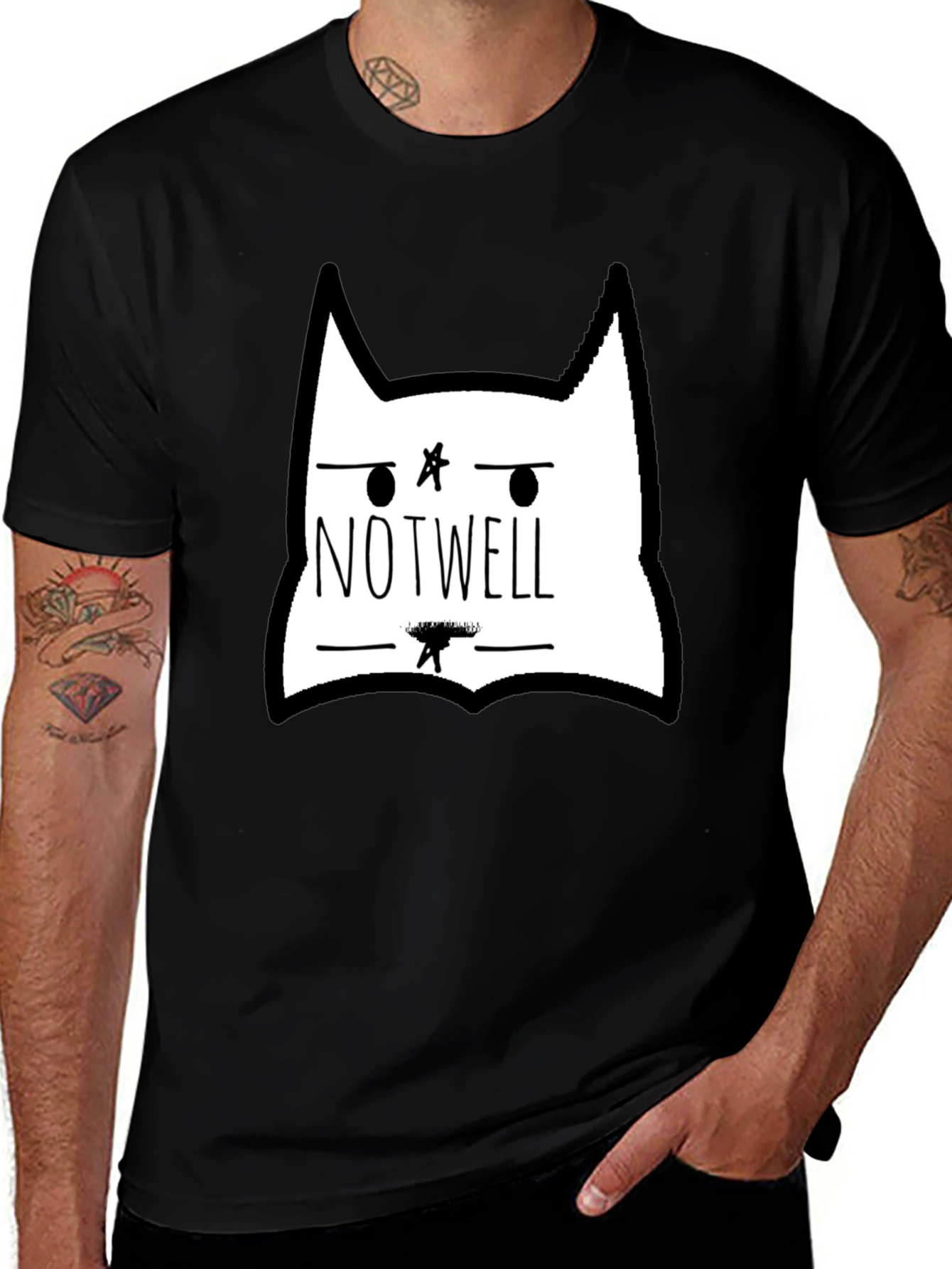 Variant 2 of Not Well Graphic Tee - Unisex Black T-Shirt