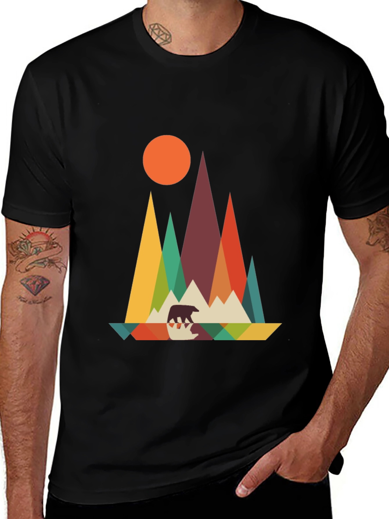 Geometric Bear Mountain Graphic Tee