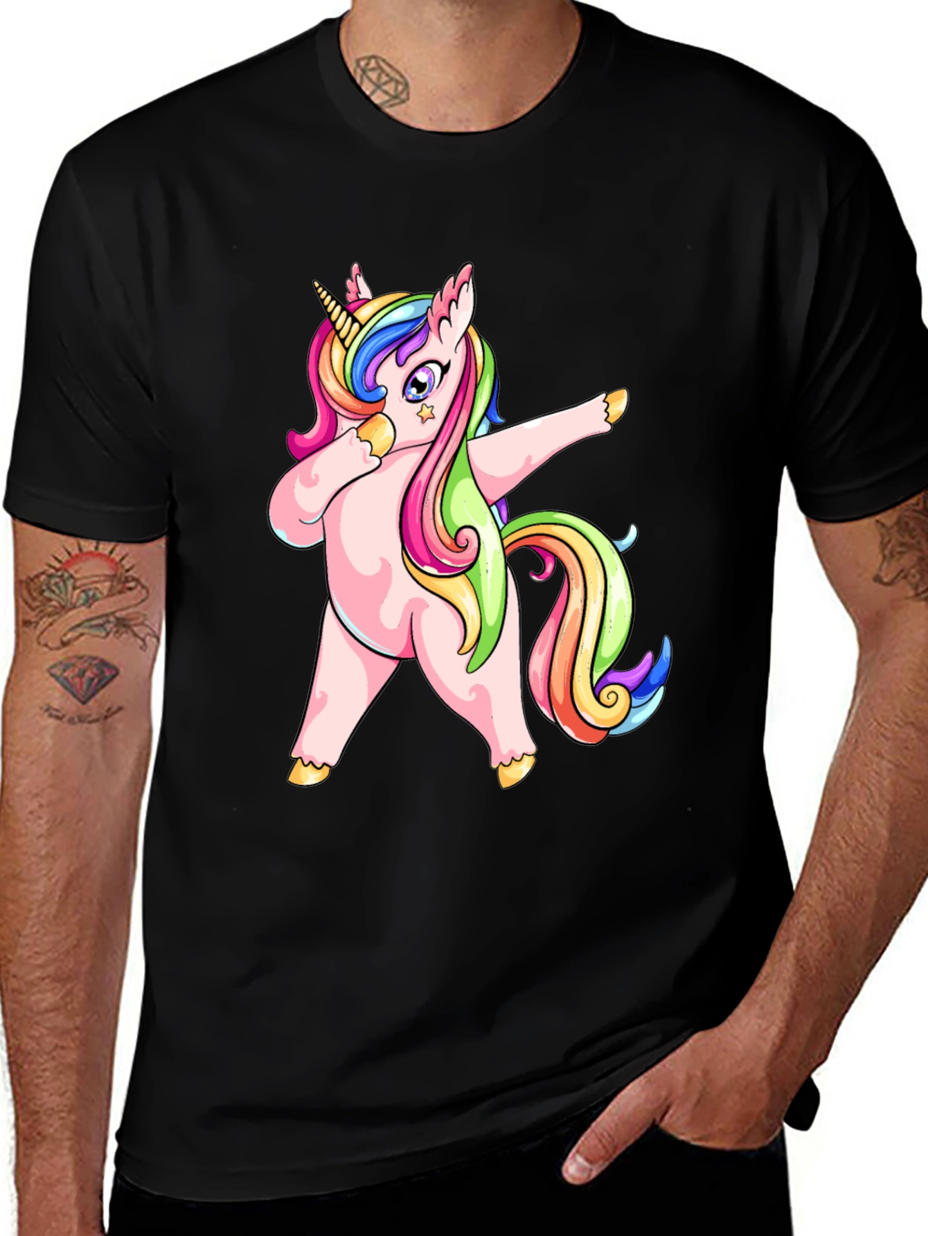 Variant 28 of Dabbing Unicorn Graphic Tee - Fun & Unique!