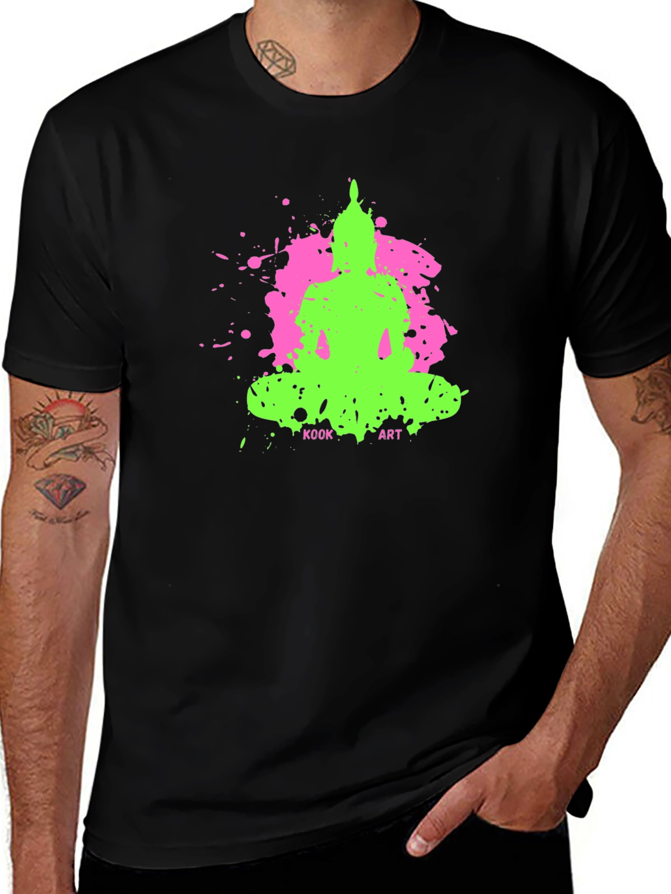Vibrant Buddha Graphic Tee - Kook Art Design