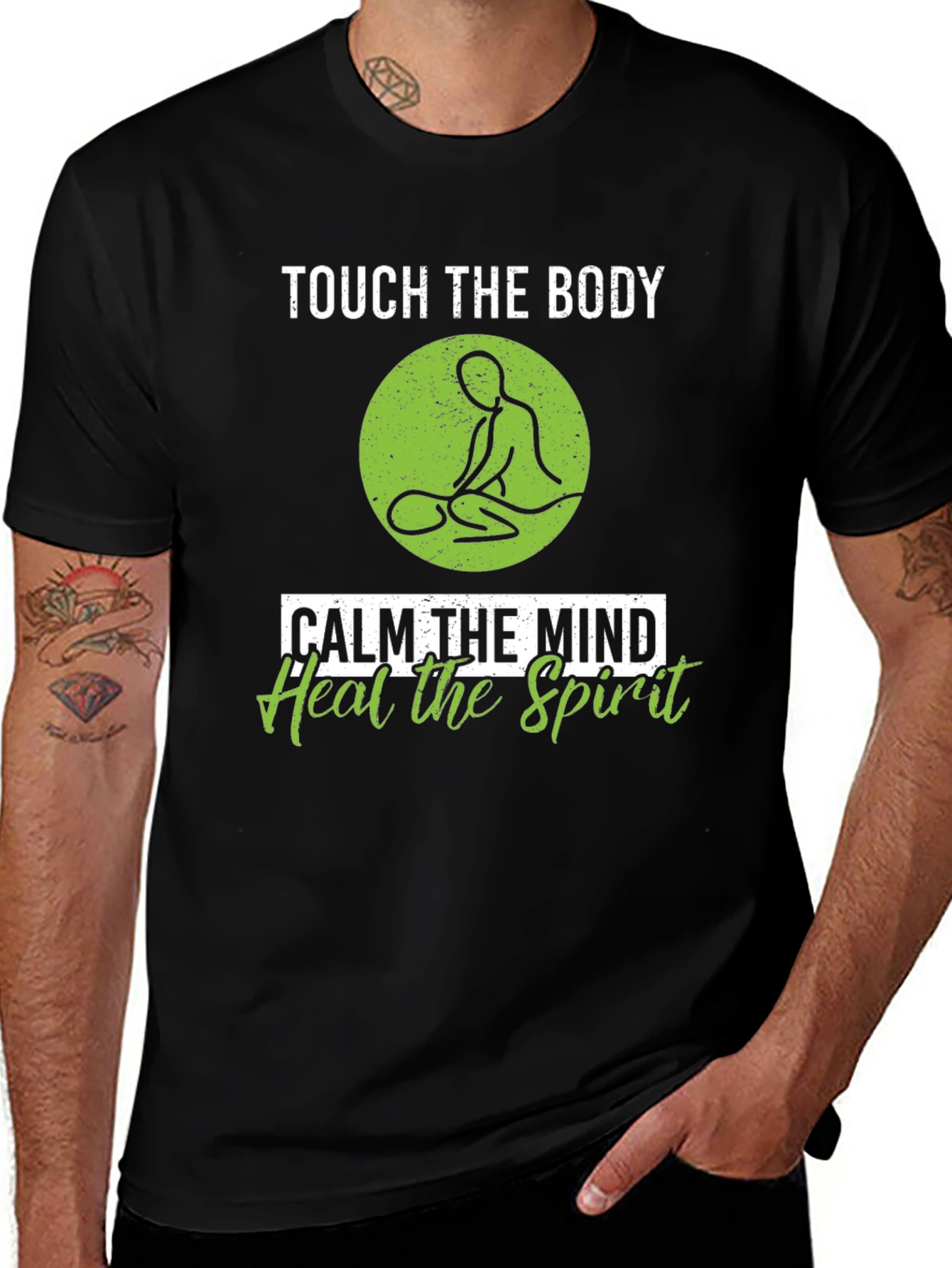 Variant 14 of Touch the Body T-Shirt - Calm Mind, Heal Spirit