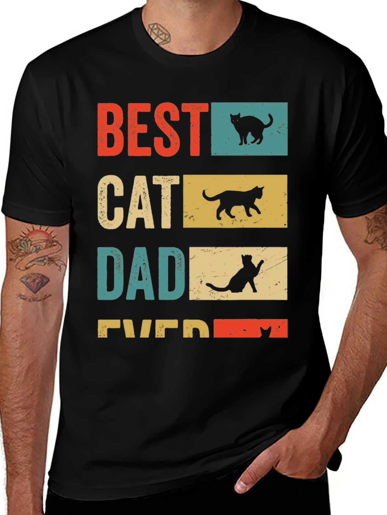 Variant 6 of Best Cat Dad Ever Graphic T-Shirt