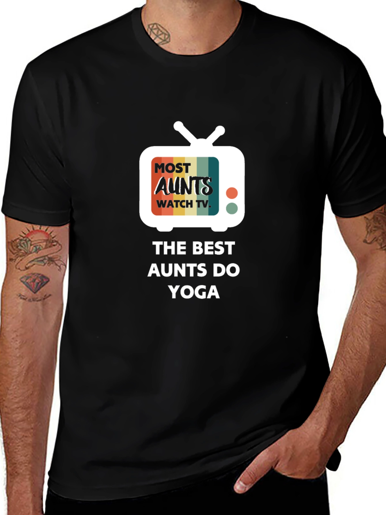 Variant 26 of Funny Aunt Yoga T-Shirt - "Most Aunts Watch TV, The Best Do Yoga"