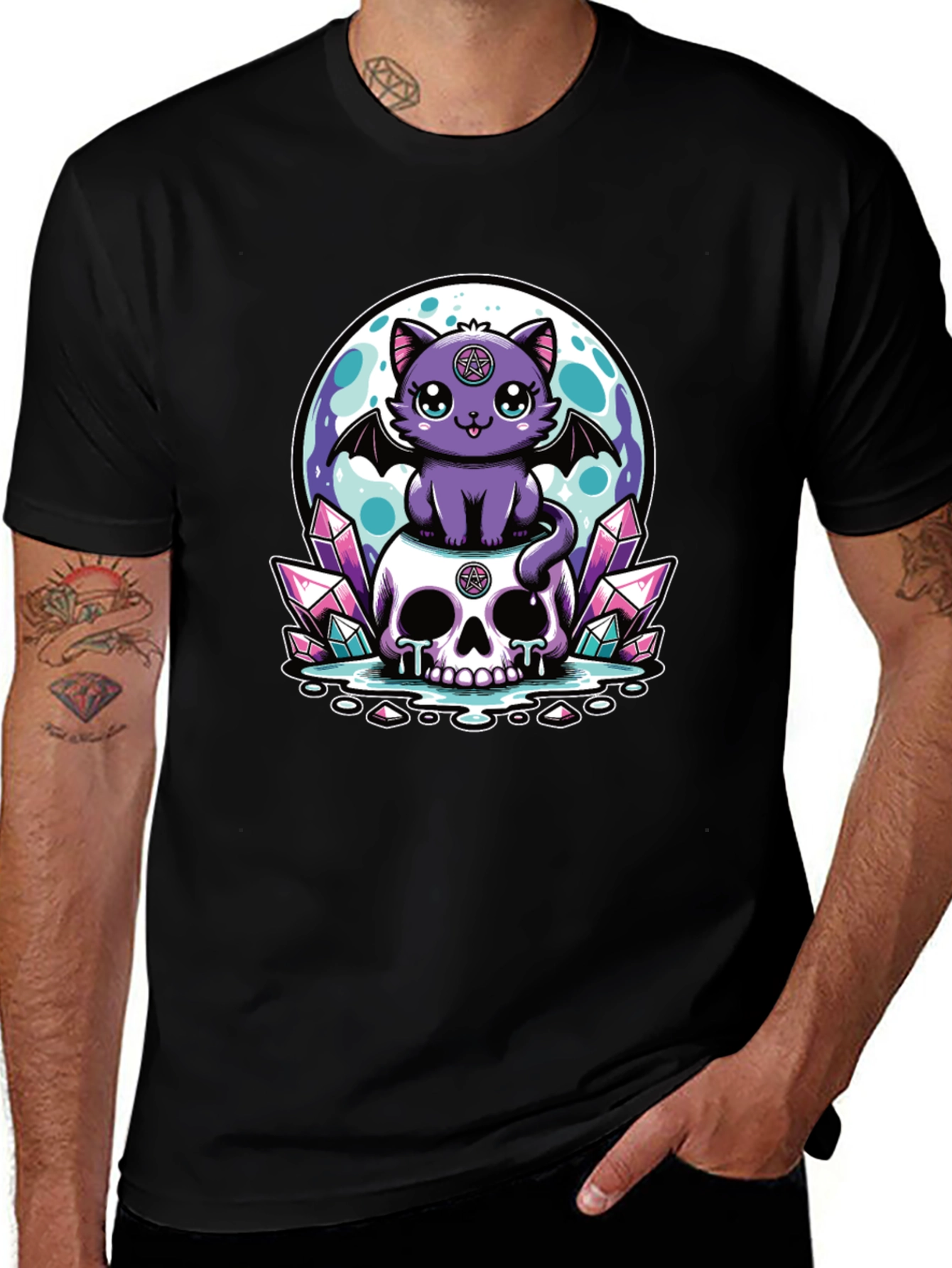 Variant 16 of Gothic Bat Cat T-Shirt