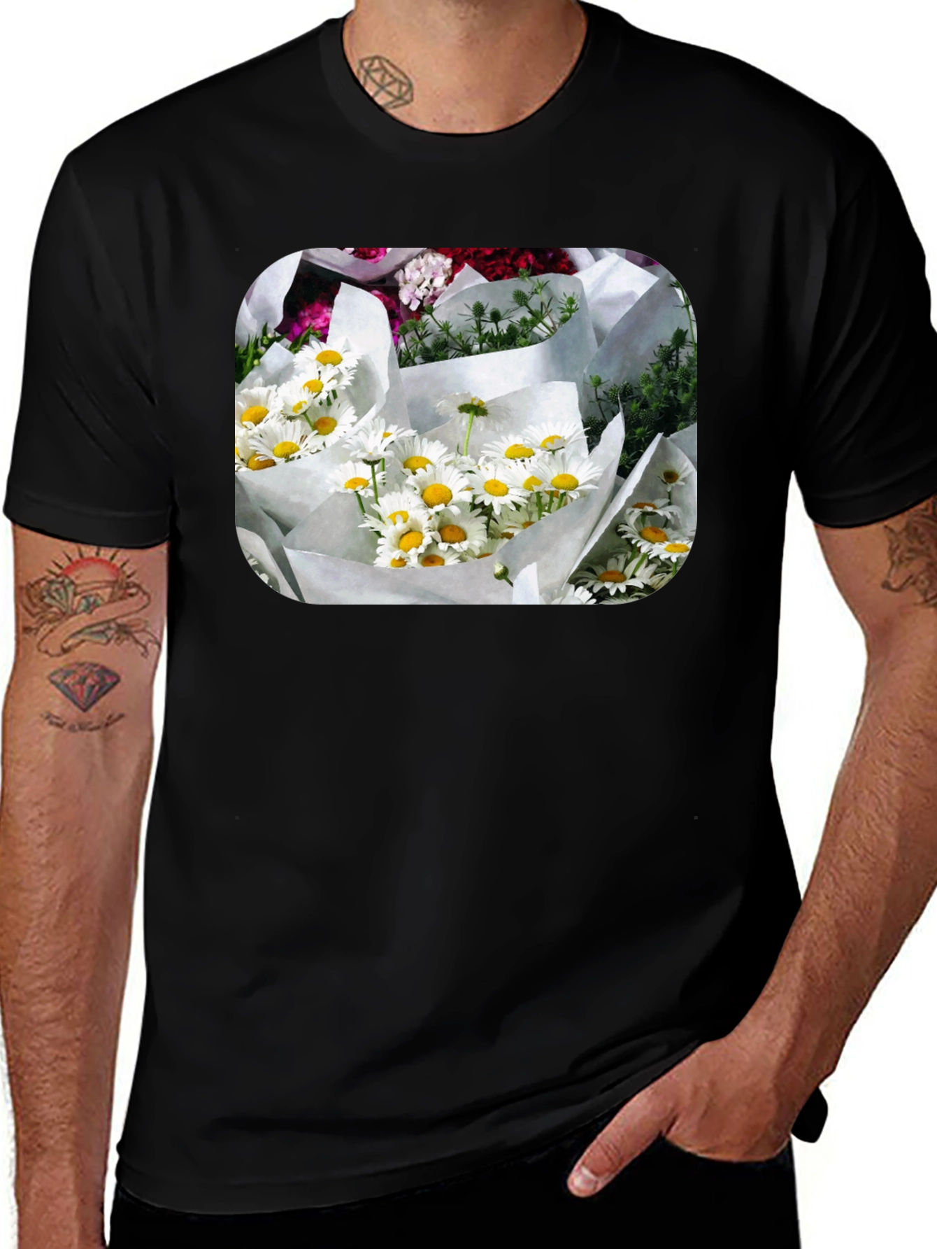 Variant 19 of Daisy Bouquet Graphic Tee - Stylish Floral Design