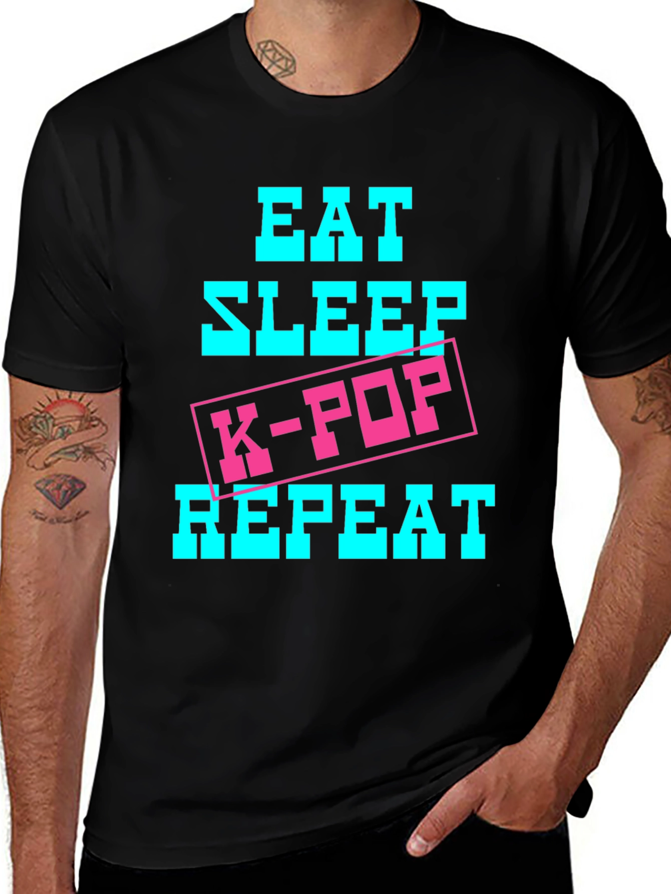 Eat Sleep K-Pop Repeat Graphic Tee