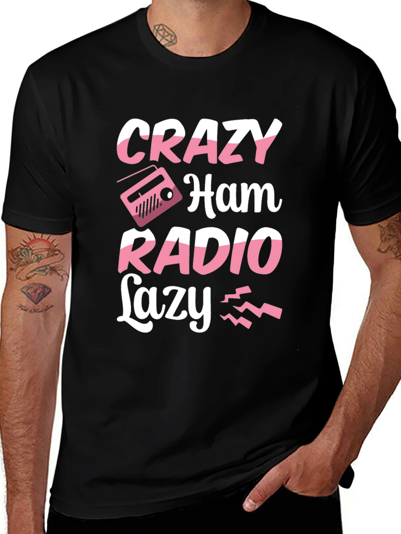 Variant 9 of Crazy Ham Radio Lazy T-Shirt