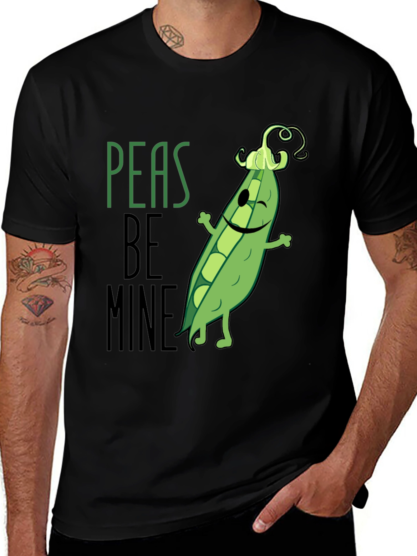 Variant 28 of Peas Be Mine Graphic T-Shirt - Cute Food Pun Tee