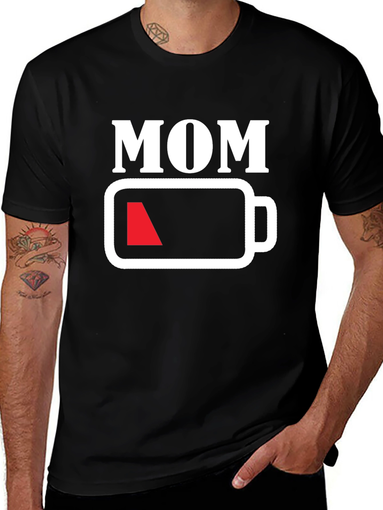 Variant 25 of Mom Low Battery T-Shirt - Funny Mother's Day Tee