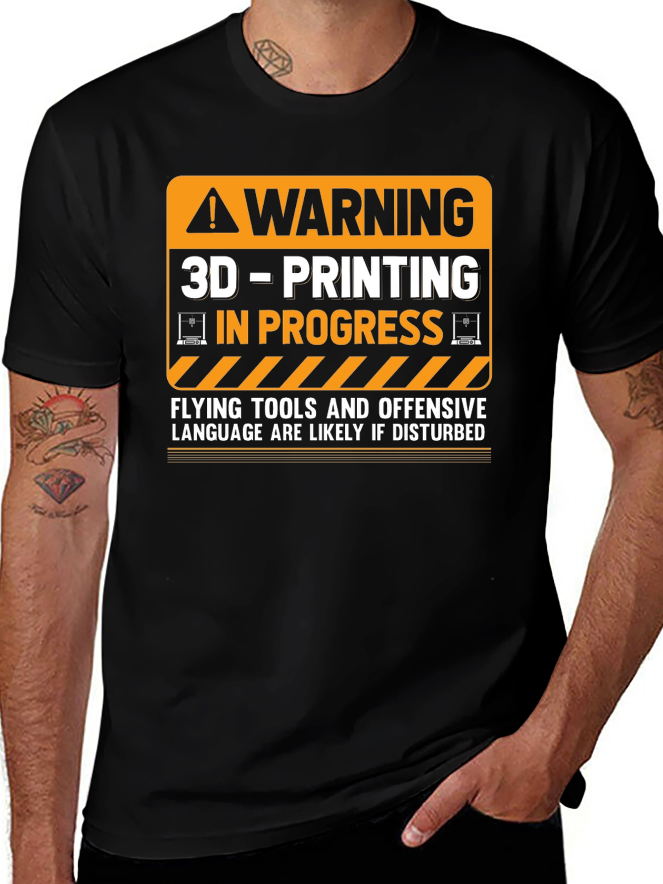 Variant 30 of Warning 3D Printing In Progress T-Shirt