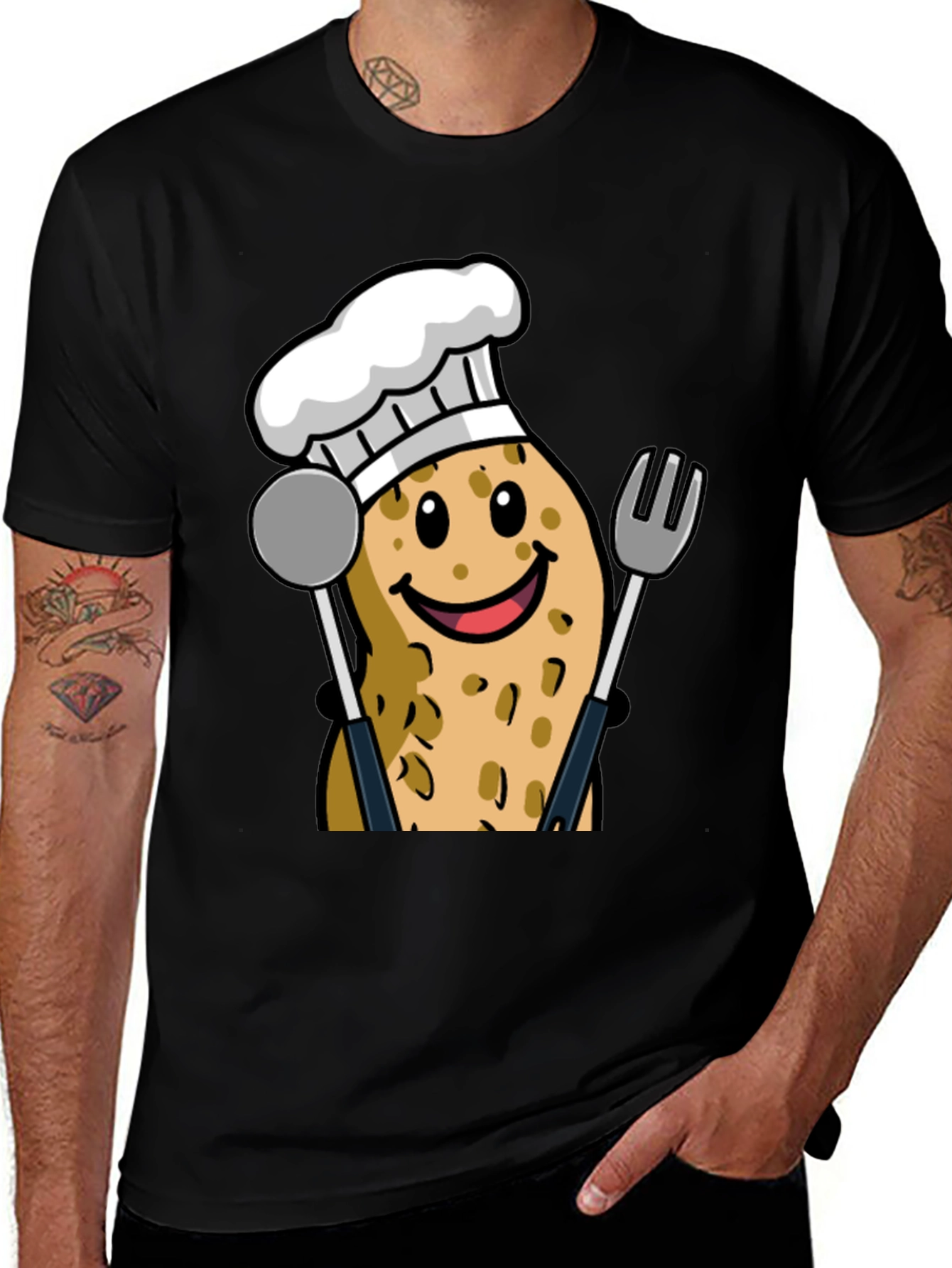 Variant 29 of Funny Potato Chef Graphic T-Shirt