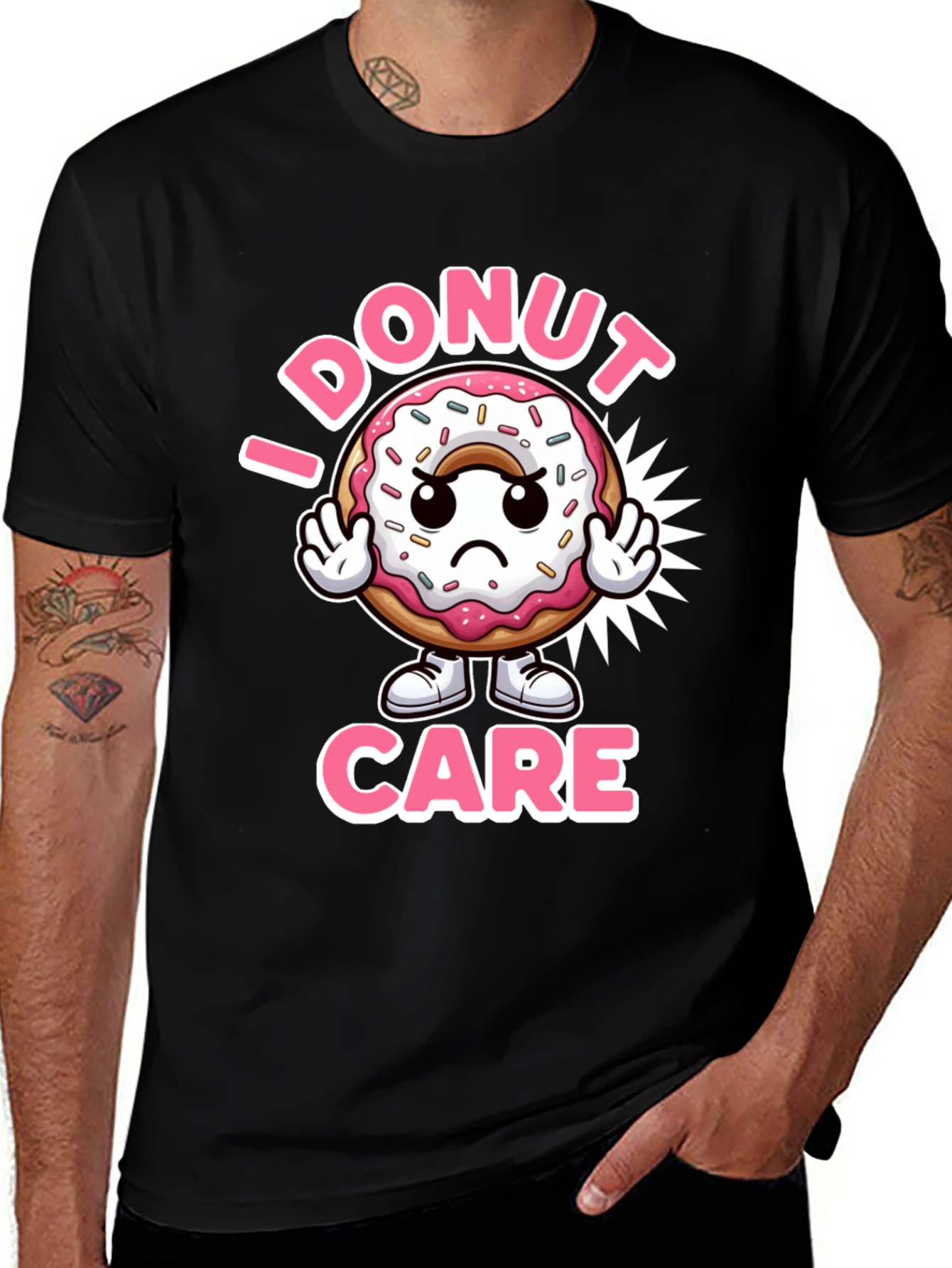 Variant 20 of I Donut Care Graphic Tee - Funny Donut T-Shirt