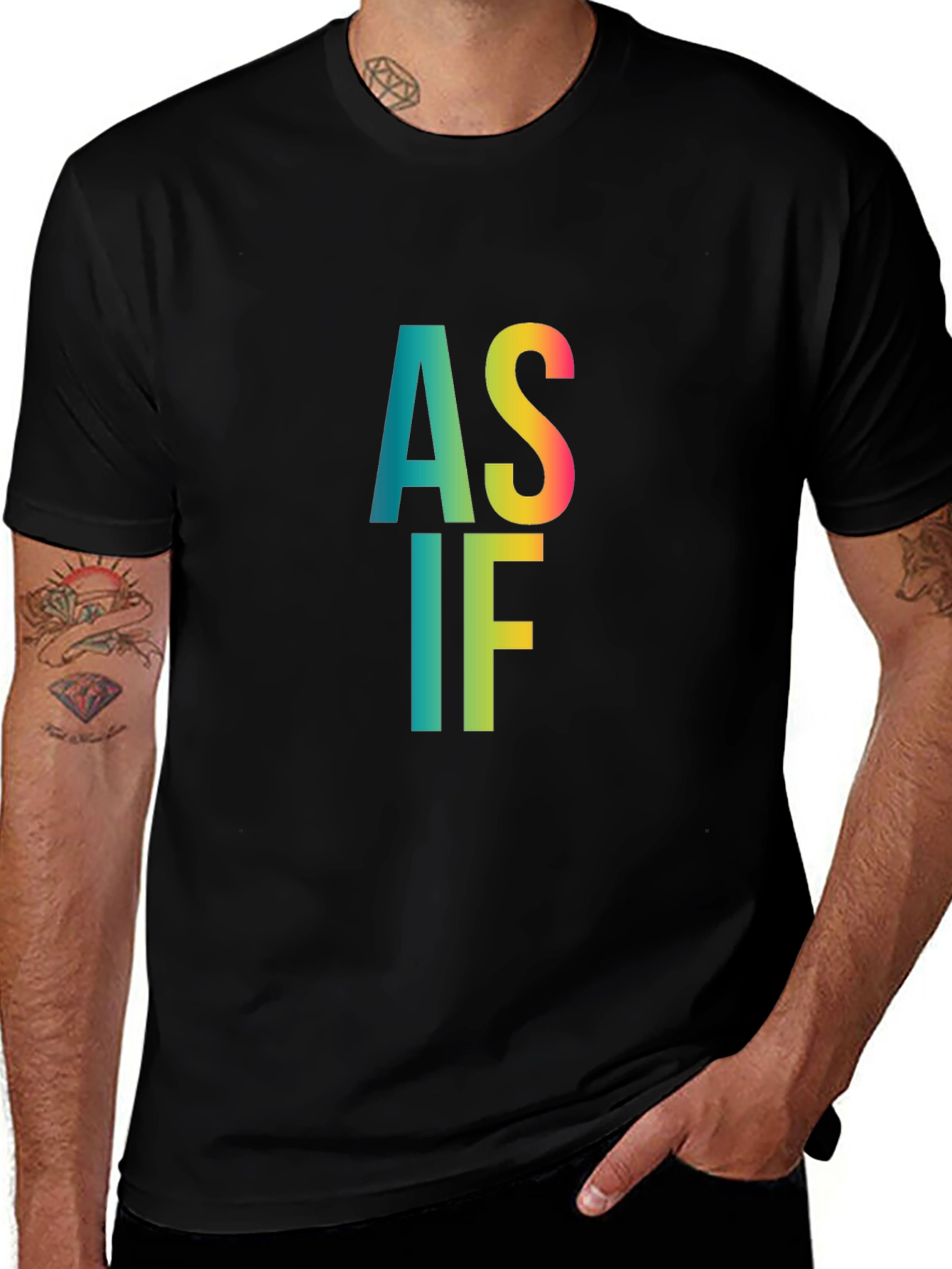 Variant 16 of AS IF Rainbow Gradient Graphic T-Shirt