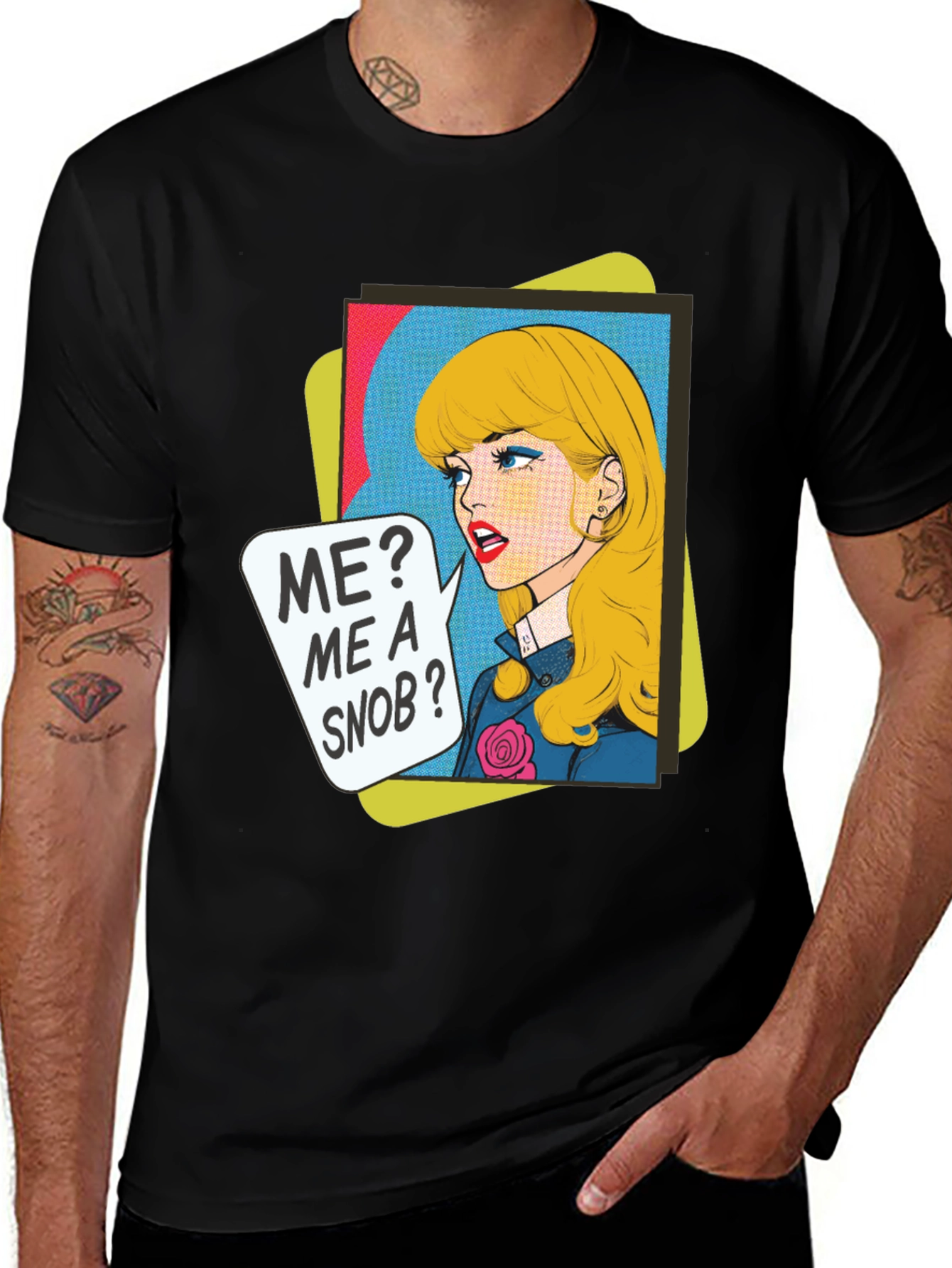 Retro Pop Art Snob T-Shirt - Graphic Print Tee