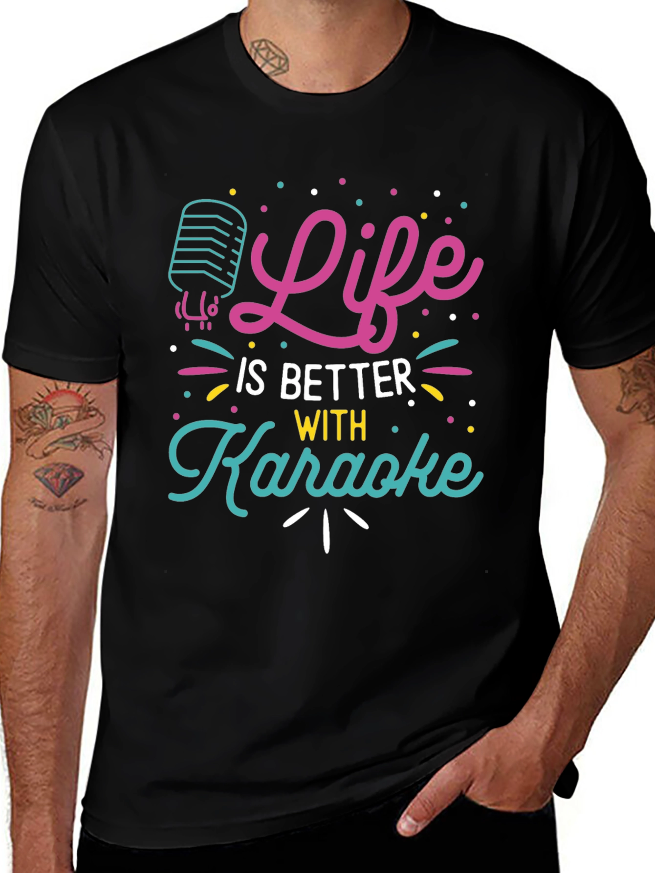 Variant 15 of Life is Better with Karaoke Graphic T-Shirt