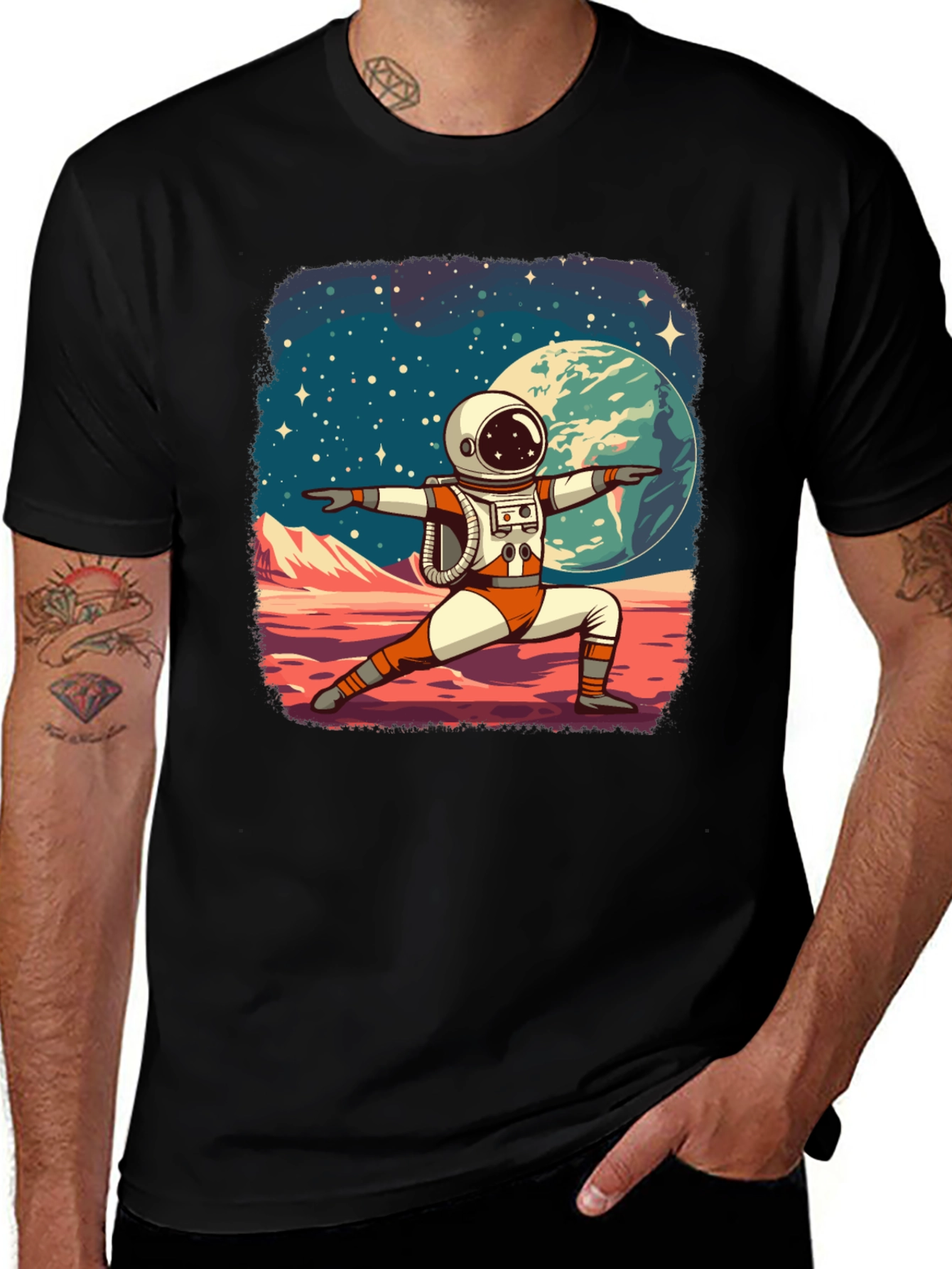 Variant 22 of Astronaut Yoga T-Shirt - Space Zen Tee